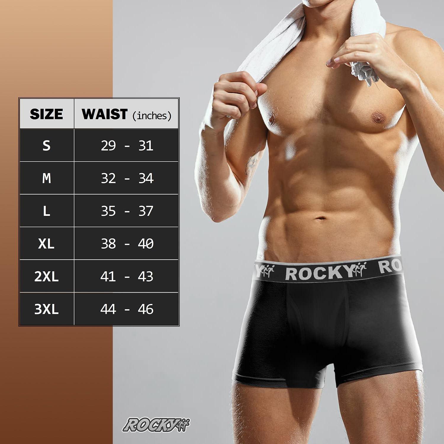 image:imageRocky Mens Boxer Briefs 4Way High Performance Pouch Underwear 2Pack TaglessBlack Grey Waistband