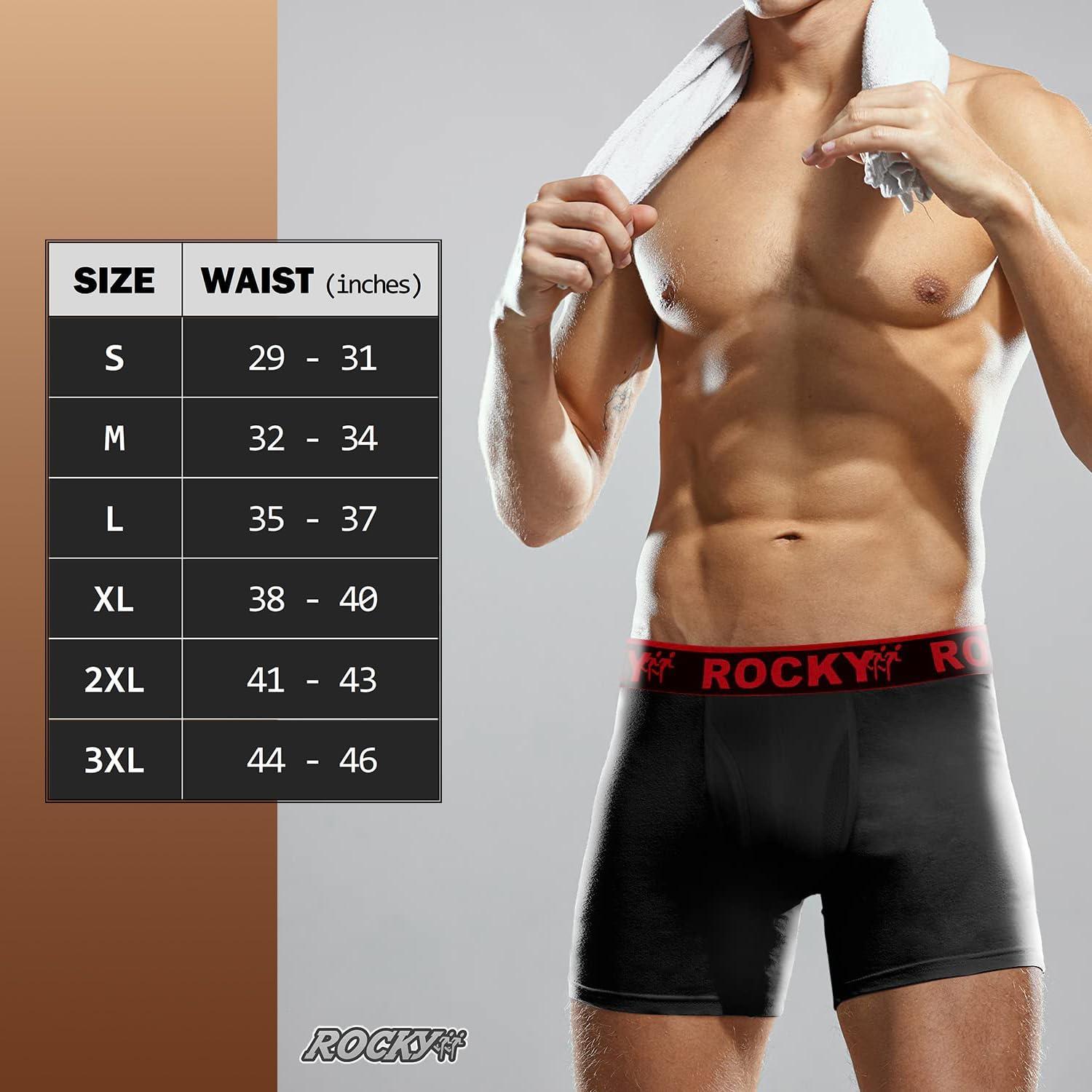 image:imageRocky Mens Boxer Briefs 4Way High Performance Pouch Underwear 2Pack TaglessBlack Red Waistband