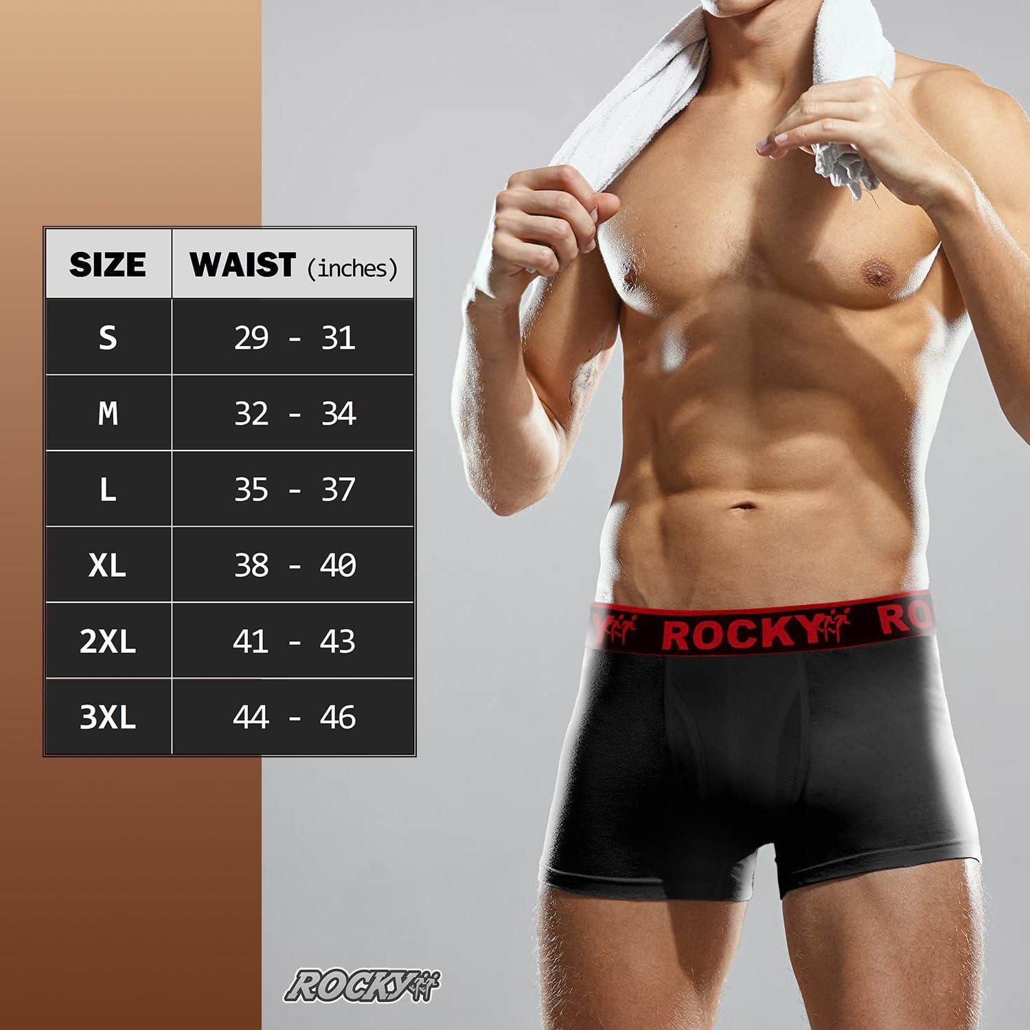 image:imageRocky Mens Boxer Briefs 4Way High Performance Pouch Underwear 2Pack TaglessBlack Red Waistband