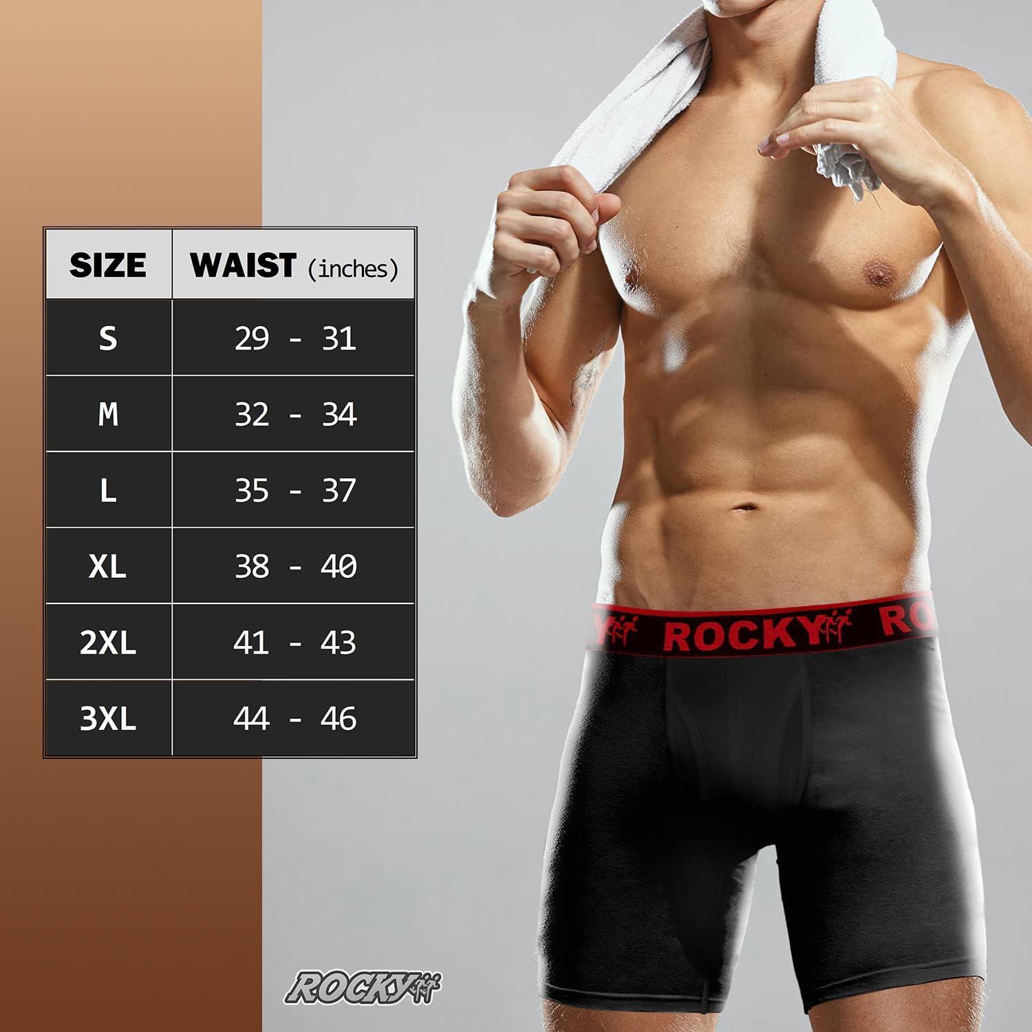 image:imageRocky Mens Boxer Briefs 4Way High Performance Pouch Underwear 2Pack TaglessBlack Red Waistband