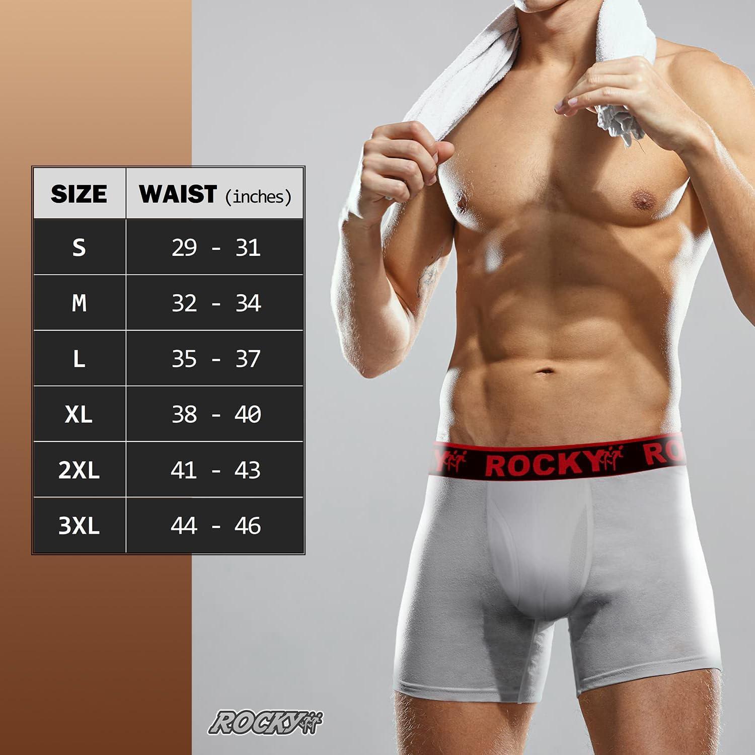 image:imageRocky Mens Boxer Briefs 4Way High Performance Pouch Underwear 2Pack TaglessGrey Red Waistband