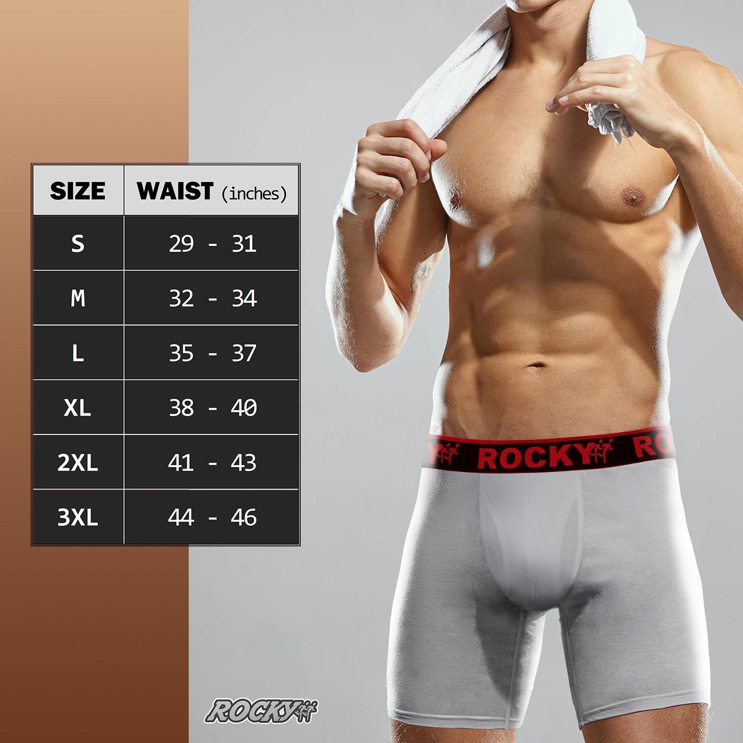 image:imageRocky Mens Boxer Briefs 4Way High Performance Pouch Underwear 2Pack TaglessGrey Red Waistband
