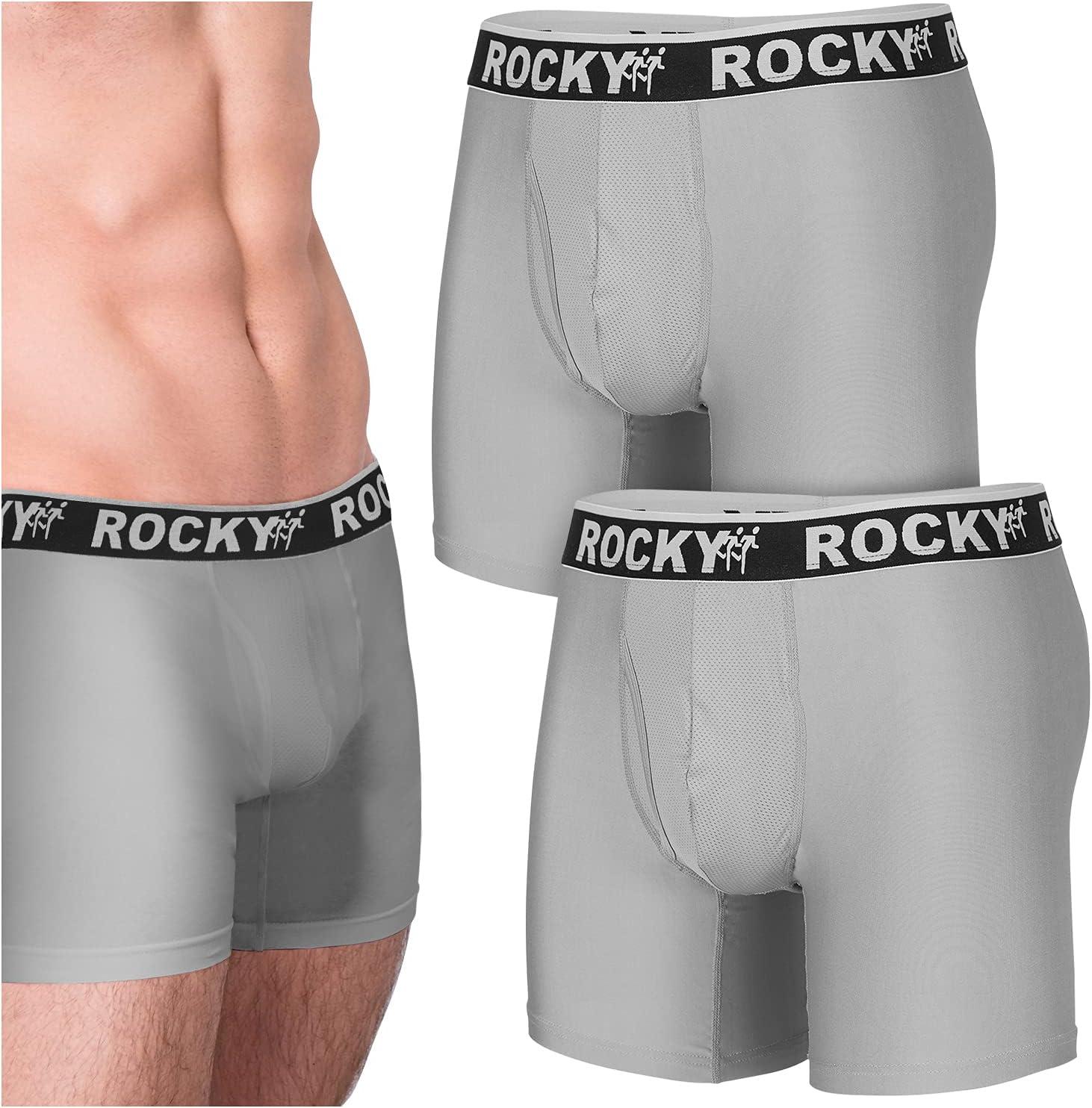 image:imageRocky Mens Boxer Briefs 4Way High Performance Pouch Underwear 2Pack TaglessGrey