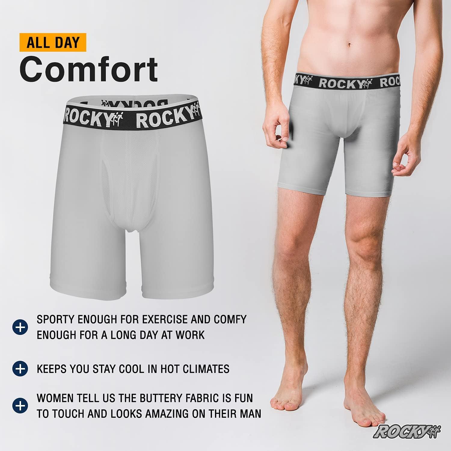image:imageRocky Mens Boxer Briefs 4Way High Performance Pouch Underwear 2Pack TaglessGrey