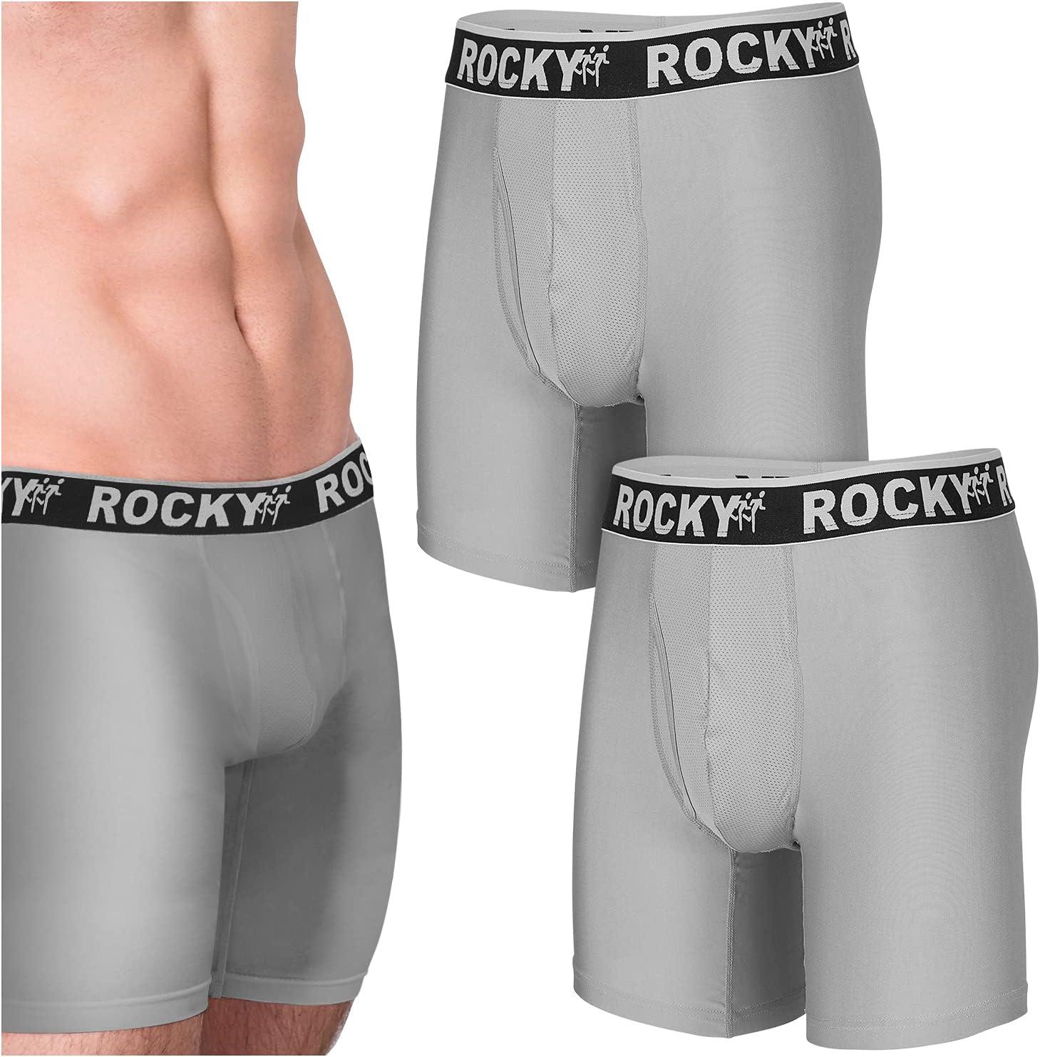 image:imageRocky Mens Boxer Briefs 4Way High Performance Pouch Underwear 2Pack TaglessGrey