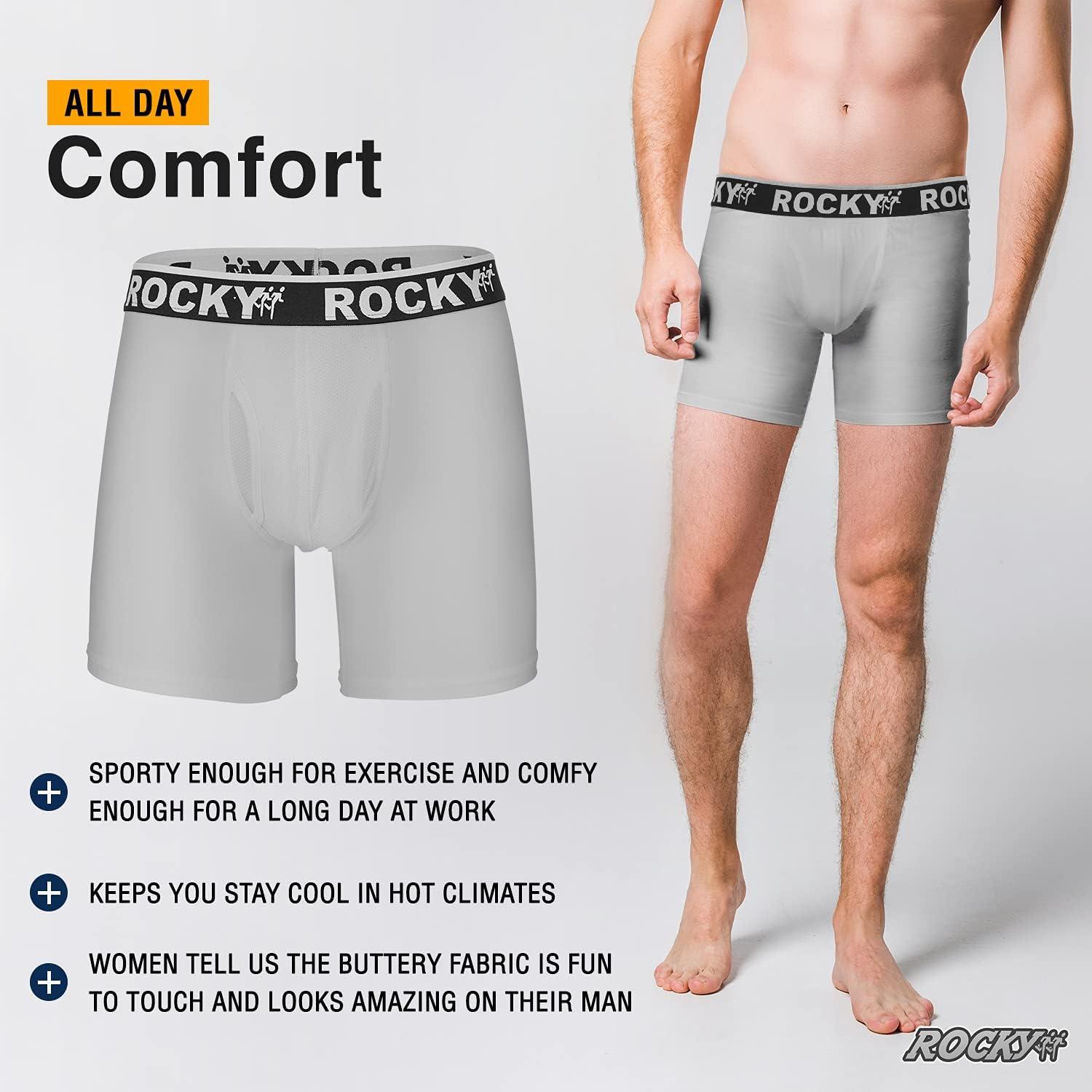 image:imageRocky Mens Boxer Briefs 4Way High Performance Pouch Underwear 2Pack TaglessGrey