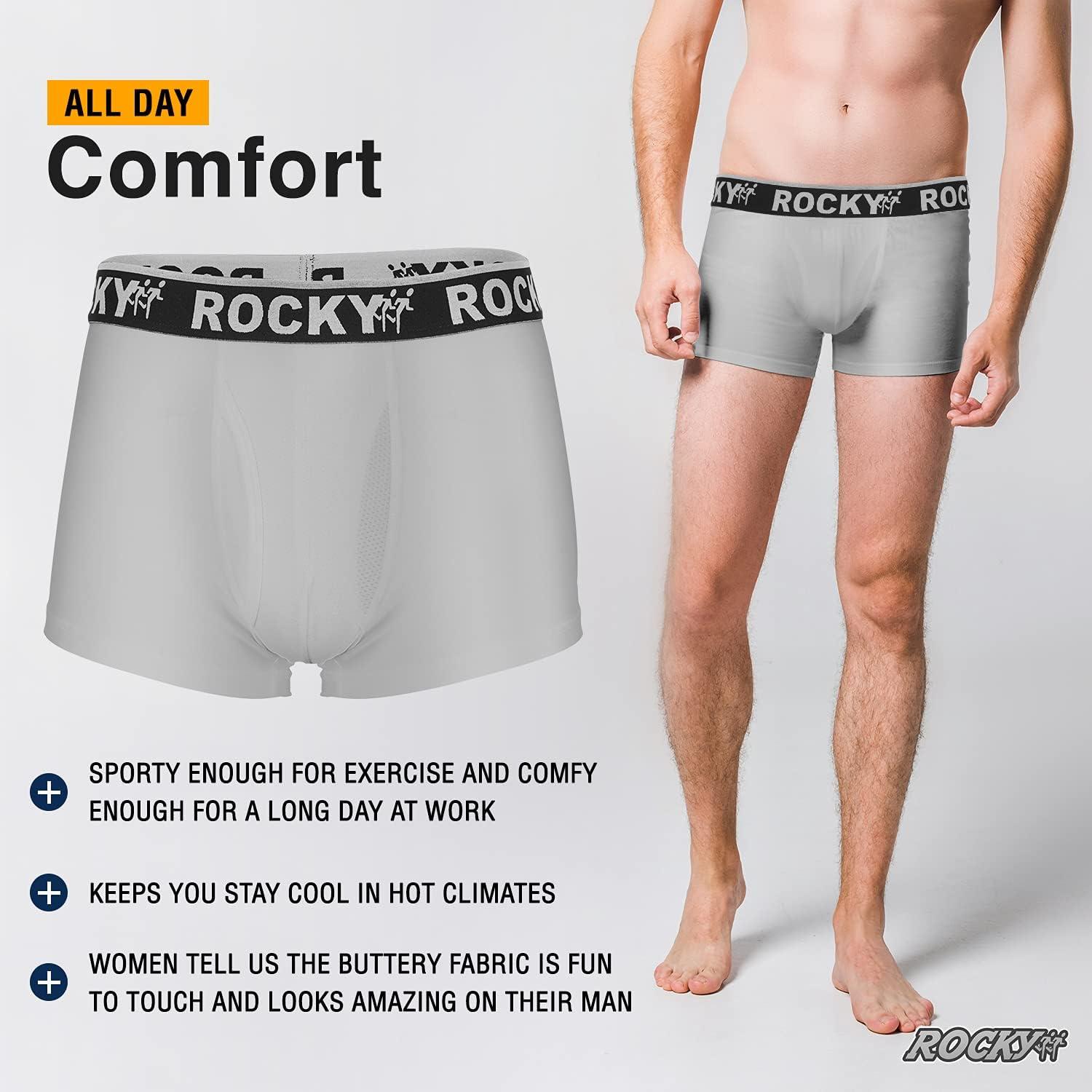 image:imageRocky Mens Boxer Briefs 4Way High Performance Pouch Underwear 2Pack TaglessGrey