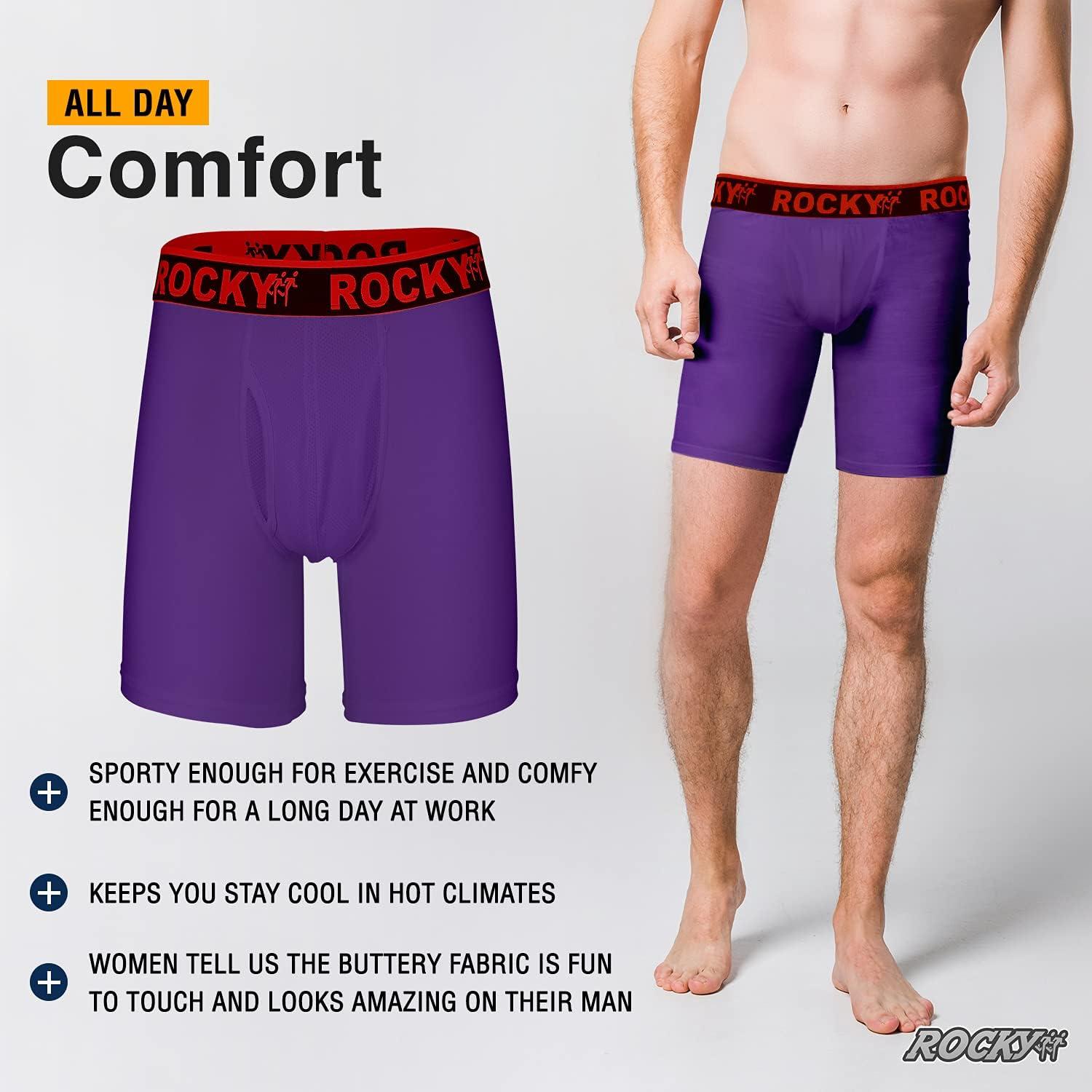 image:imageRocky Mens Boxer Briefs 4Way High Performance Pouch Underwear 2Pack TaglessPurple