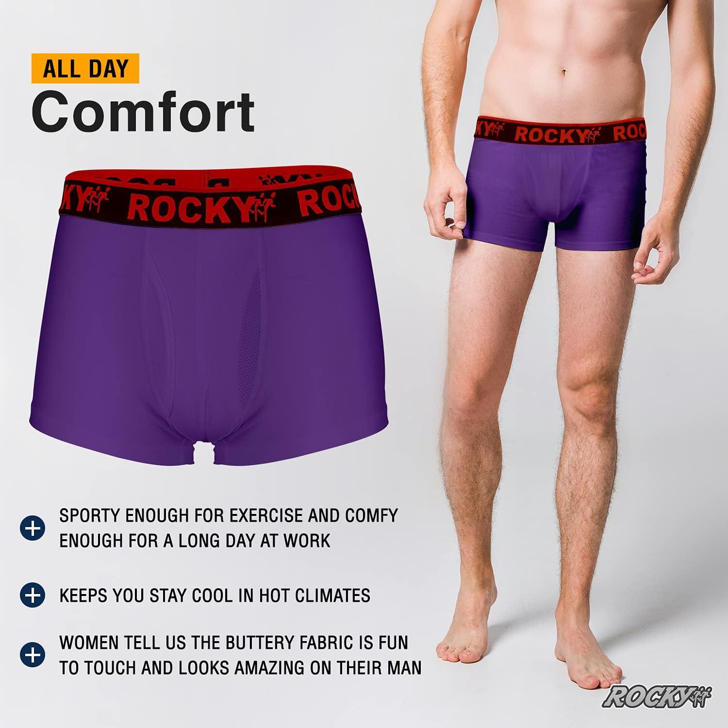 image:imageRocky Mens Boxer Briefs 4Way High Performance Pouch Underwear 2Pack TaglessPurple
