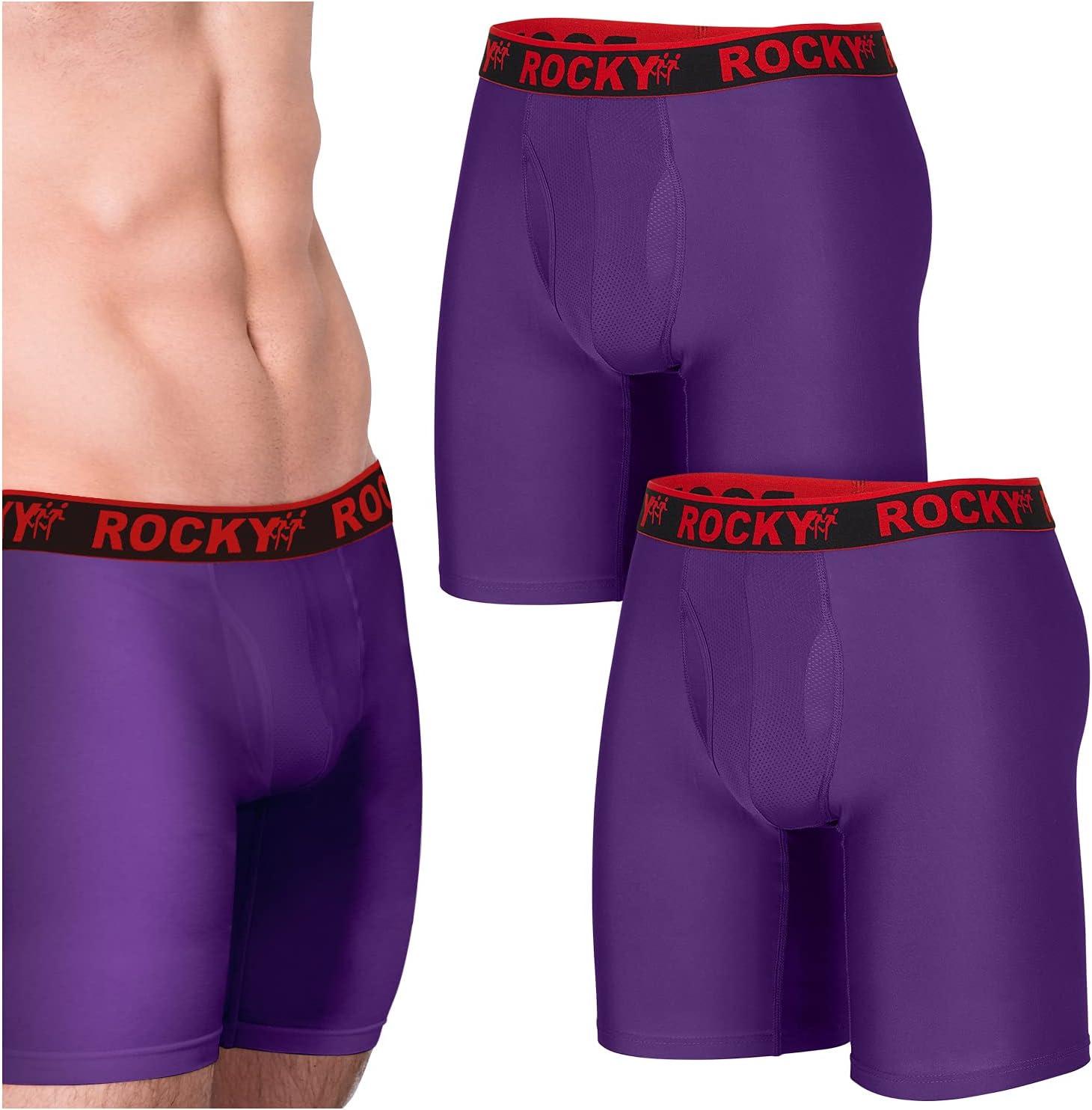 image:imageRocky Mens Boxer Briefs 4Way High Performance Pouch Underwear 2Pack TaglessPurple