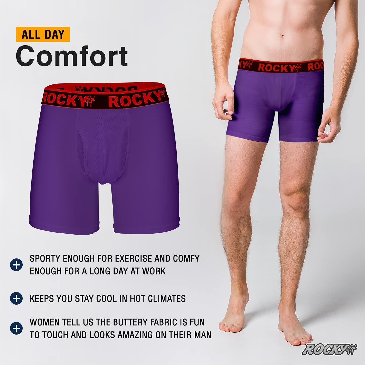 image:imageRocky Mens Boxer Briefs 4Way High Performance Pouch Underwear 2Pack TaglessPurple