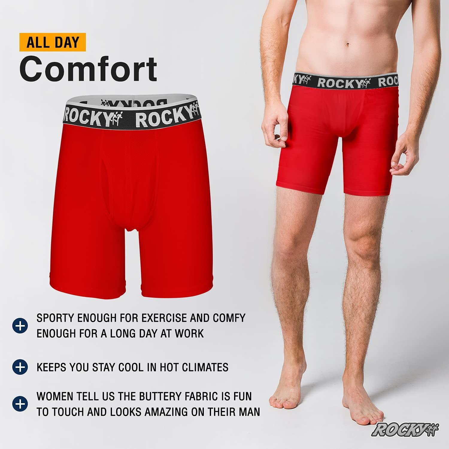 image:imageRocky Mens Boxer Briefs 4Way High Performance Pouch Underwear 2Pack TaglessRed