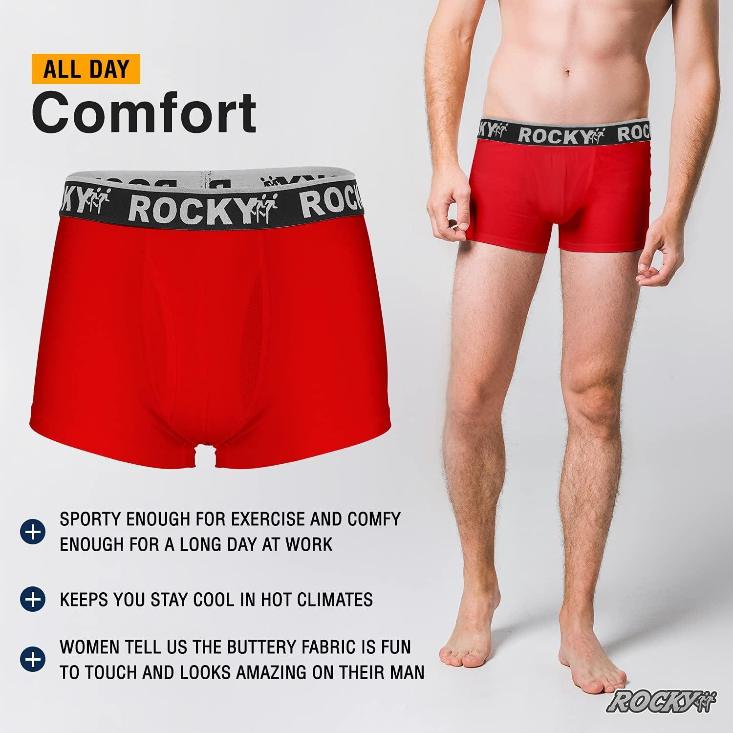 image:imageRocky Mens Boxer Briefs 4Way High Performance Pouch Underwear 2Pack TaglessRed