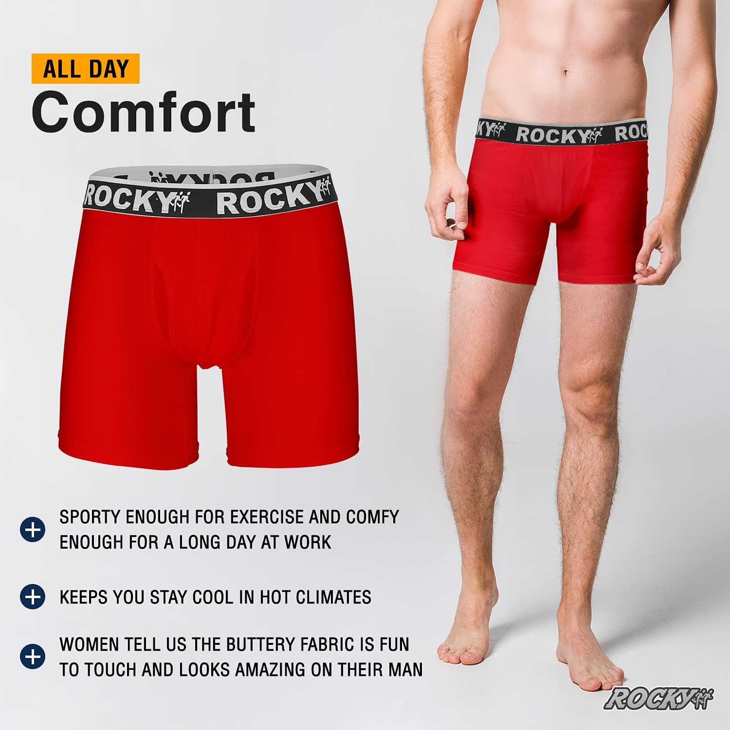 image:imageRocky Mens Boxer Briefs 4Way High Performance Pouch Underwear 2Pack TaglessRed