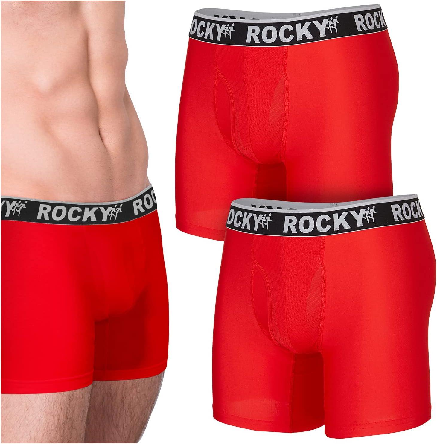 image:imageRocky Mens Boxer Briefs 4Way High Performance Pouch Underwear 2Pack TaglessRed