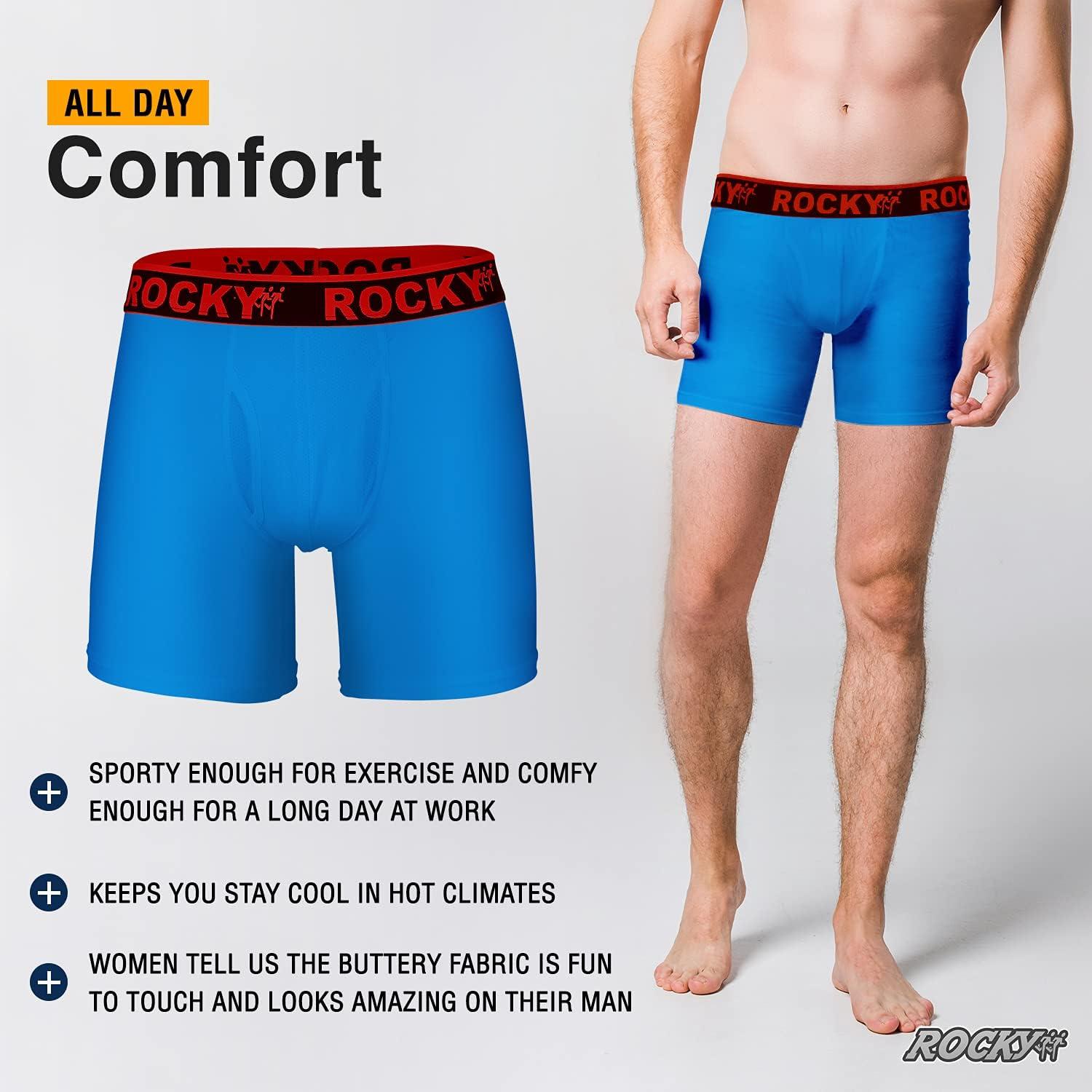 image:imageRocky Mens Boxer Briefs 4Way High Performance Pouch Underwear 2Pack TaglessRoyal Blue