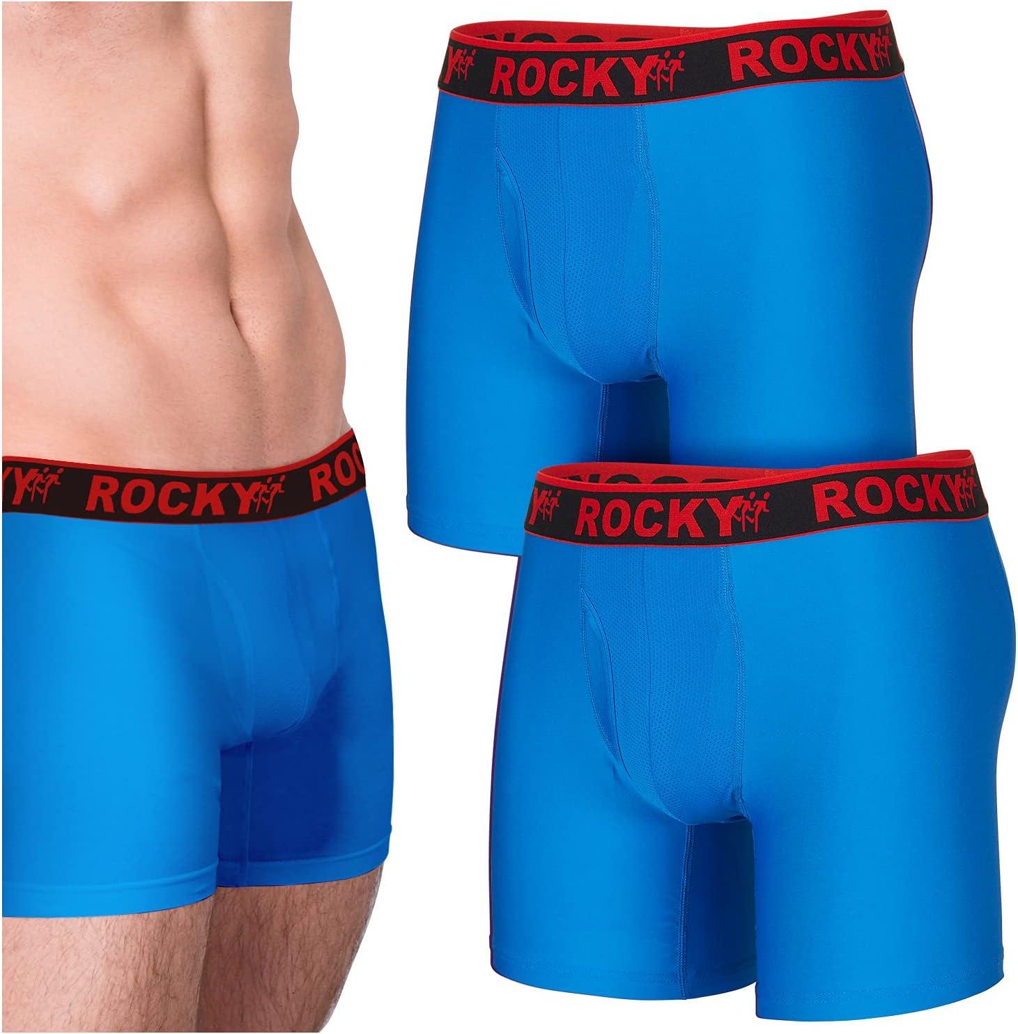 image:imageRocky Mens Boxer Briefs 4Way High Performance Pouch Underwear 2Pack TaglessRoyal Blue