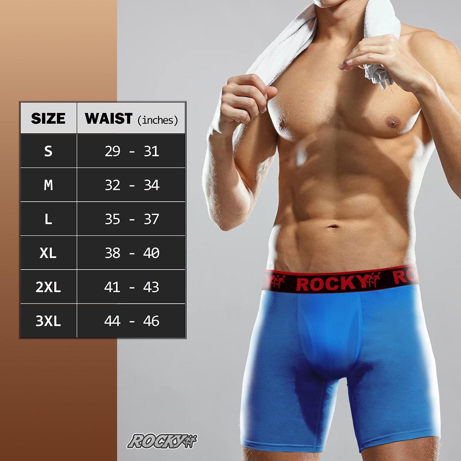 image:imageRocky Mens Boxer Briefs 4Way High Performance Pouch Underwear 2Pack TaglessRoyal Blue