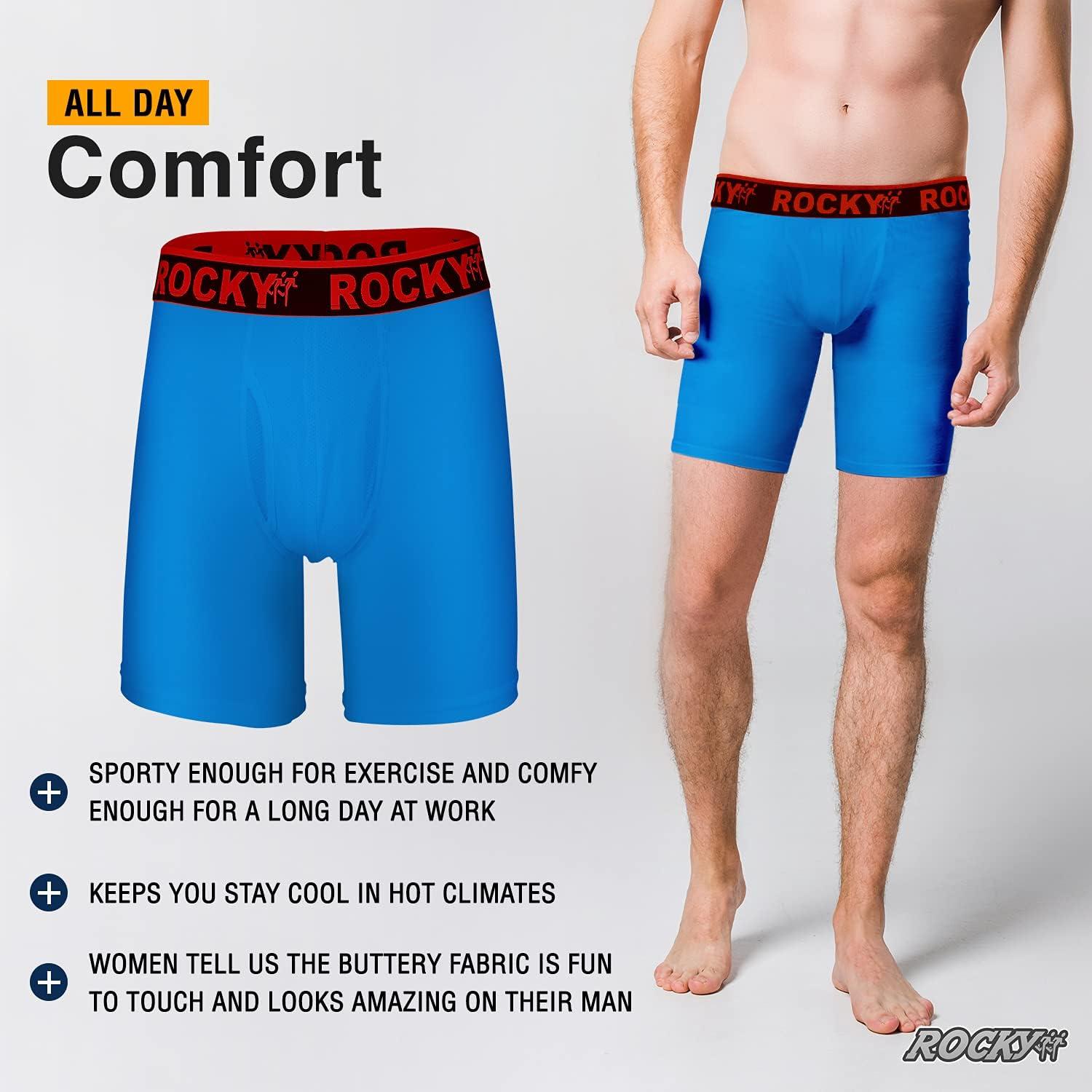 image:imageRocky Mens Boxer Briefs 4Way High Performance Pouch Underwear 2Pack TaglessRoyal Blue