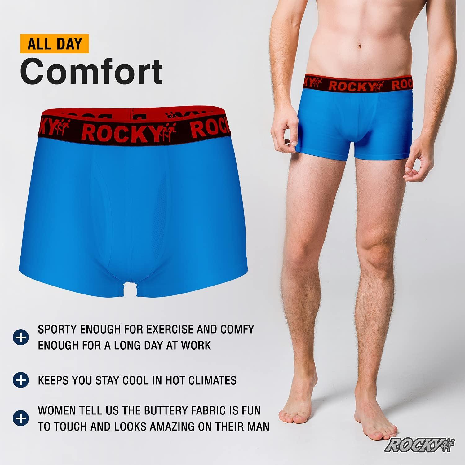 image:imageRocky Mens Boxer Briefs 4Way High Performance Pouch Underwear 2Pack TaglessRoyal Blue