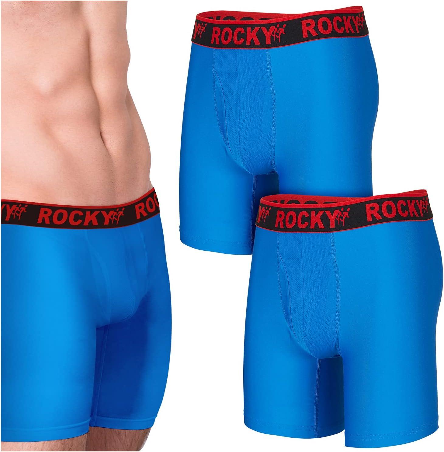 image:imageRocky Mens Boxer Briefs 4Way High Performance Pouch Underwear 2Pack TaglessRoyal Blue