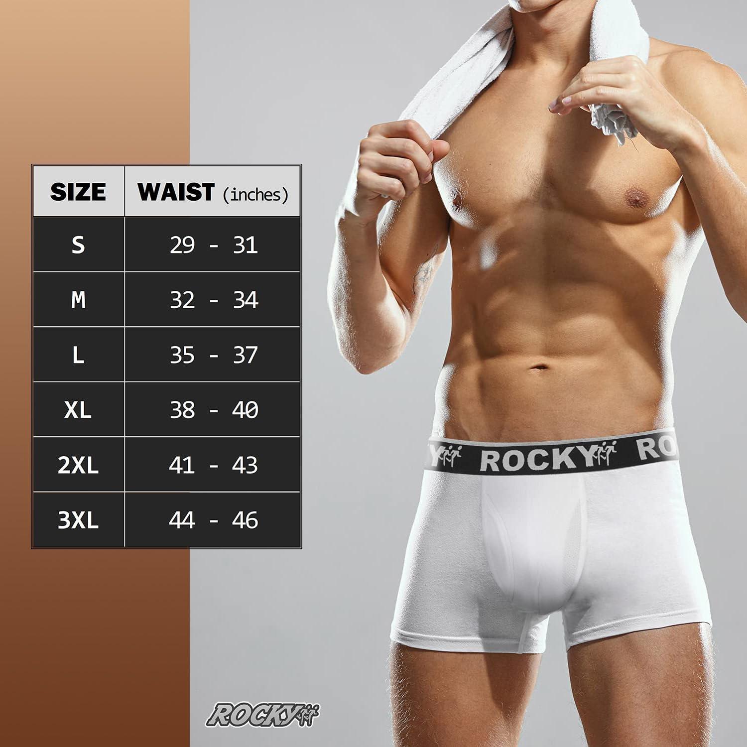 image:imageRocky Mens Boxer Briefs 4Way High Performance Pouch Underwear 2Pack TaglessWhite Grey Waistband