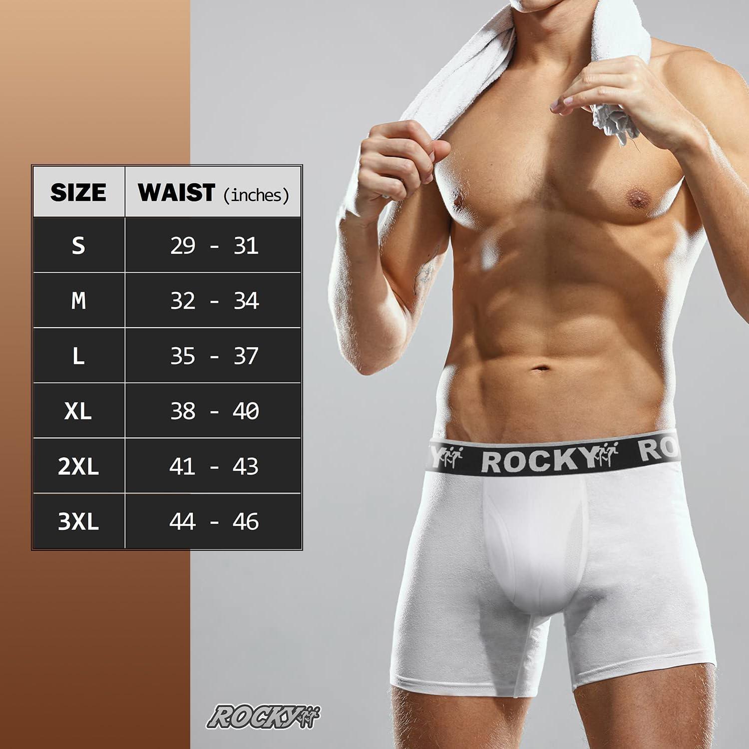 image:imageRocky Mens Boxer Briefs 4Way High Performance Pouch Underwear 2Pack TaglessWhite Grey Waistband