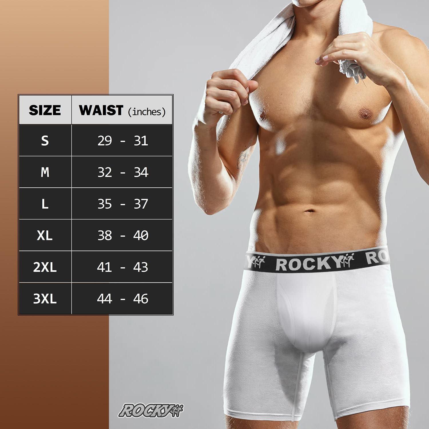 image:imageRocky Mens Boxer Briefs 4Way High Performance Pouch Underwear 2Pack TaglessWhite Grey Waistband