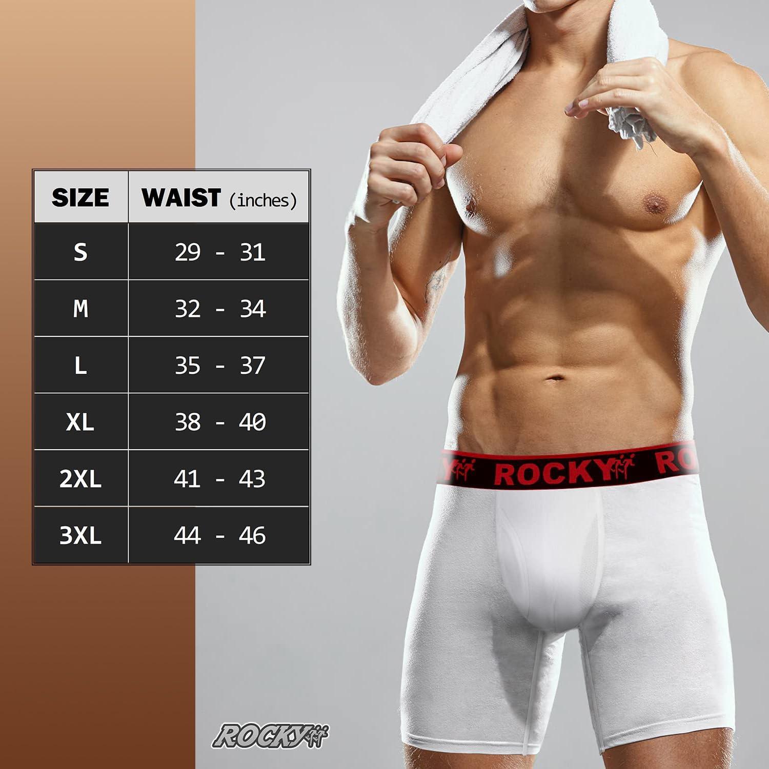 image:imageRocky Mens Boxer Briefs 4Way High Performance Pouch Underwear 2Pack TaglessWhite Red Waistband