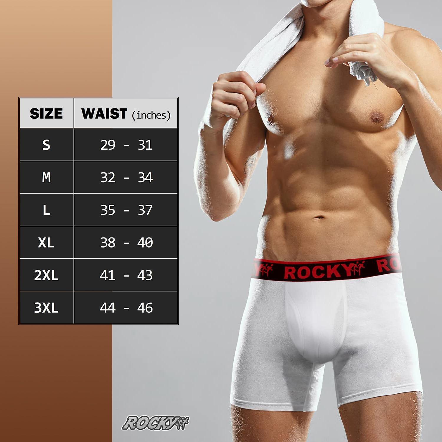 image:imageRocky Mens Boxer Briefs 4Way High Performance Pouch Underwear 2Pack TaglessWhite Red Waistband