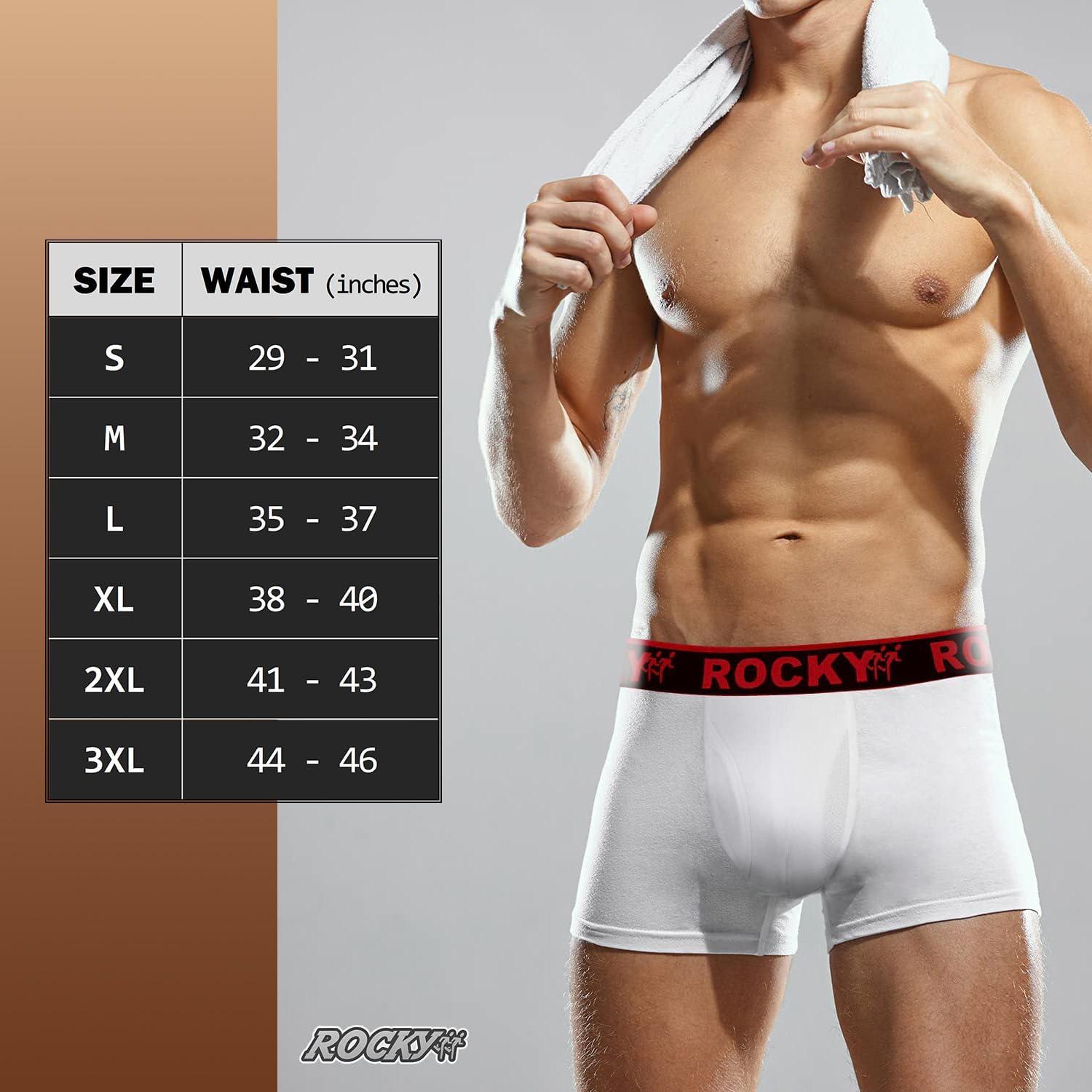 image:imageRocky Mens Boxer Briefs 4Way High Performance Pouch Underwear 2Pack TaglessWhite Red Waistband
