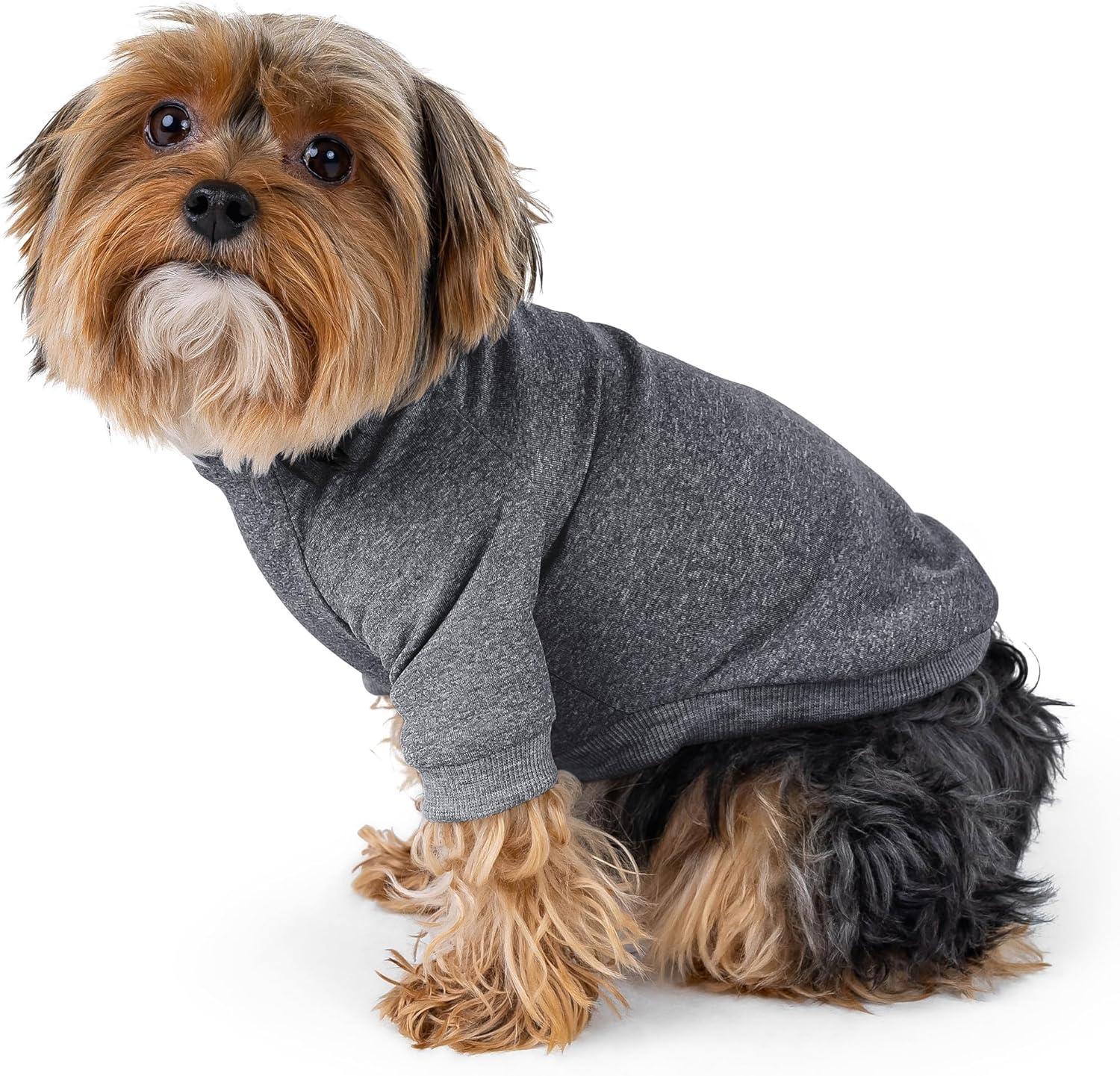 image:imageRocky Thermal Jacket Clothes Fleece Lined Sweater for Dogs Puppies Warm Coat Bodysuit Onesie One Piece Vest Pet Jammies with Leg Warmers for Small Medium Large Dogs Cats Rope SmallMelange Grey