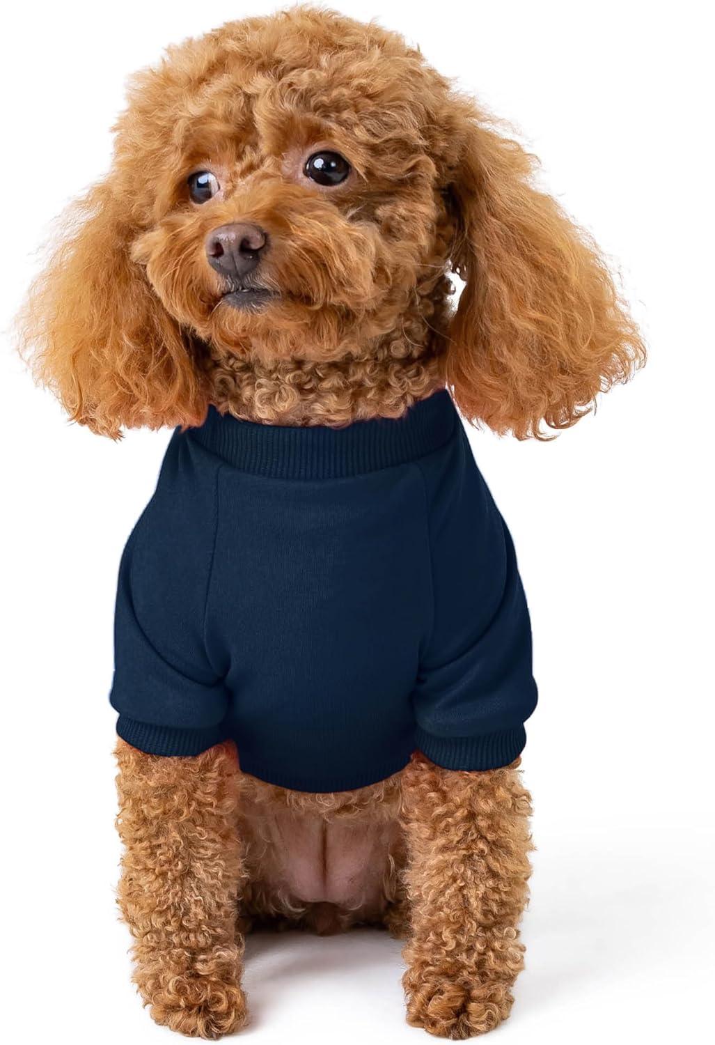 image:imageRocky Thermal Jacket Clothes Fleece Lined Sweater for Dogs Puppies Warm Coat Bodysuit Onesie One Piece Vest Pet Jammies with Leg Warmers for Small Medium Large Dogs Cats Rope SmallNavy