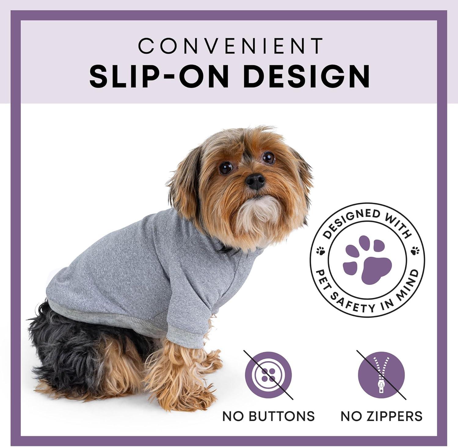 image:imageRocky Thermal Jacket Clothes Fleece Lined Sweater for Dogs Puppies Warm Coat Bodysuit Onesie One Piece Vest Pet Jammies with Leg Warmers for Small Medium Large Dogs Cats Rope SmallHeather Grey