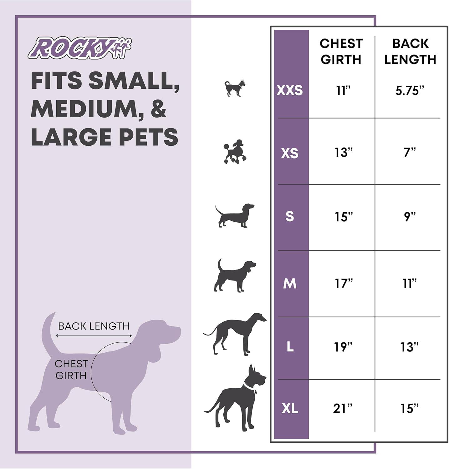 image:imageRocky Thermal Jacket Clothes Fleece Lined Sweater for Dogs Puppies Warm Coat Bodysuit Onesie One Piece Vest Pet Jammies with Leg Warmers for Small Medium Large Dogs Cats Rope SmallRed