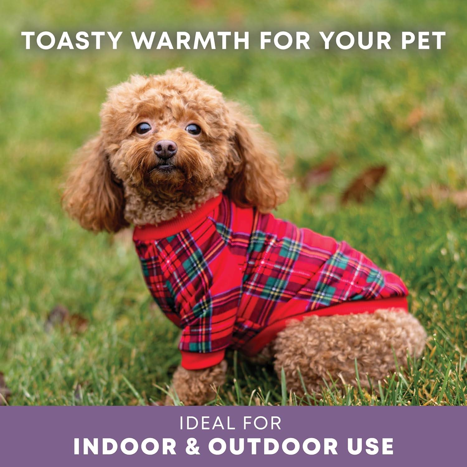 image:imageRocky Thermal Jacket Clothes Fleece Lined Sweater for Dogs Puppies Warm Coat Bodysuit Onesie One Piece Vest Pet Jammies with Leg Warmers for Small Medium Large Dogs Cats Rope SmallRed Plaid