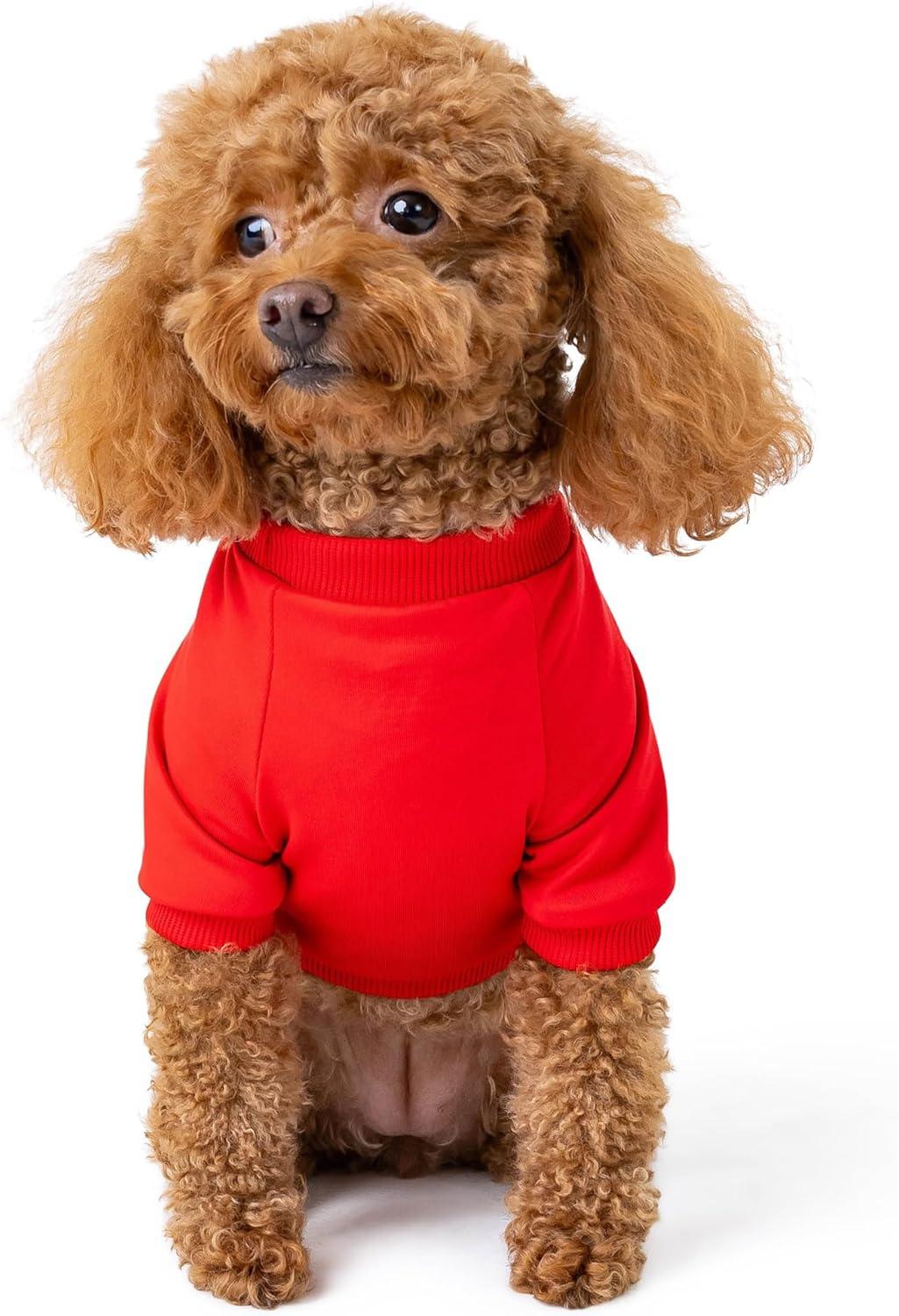 image:imageRocky Thermal Jacket Clothes Fleece Lined Sweater for Dogs Puppies Warm Coat Bodysuit Onesie One Piece Vest Pet Jammies with Leg Warmers for Small Medium Large Dogs Cats Rope SmallRed