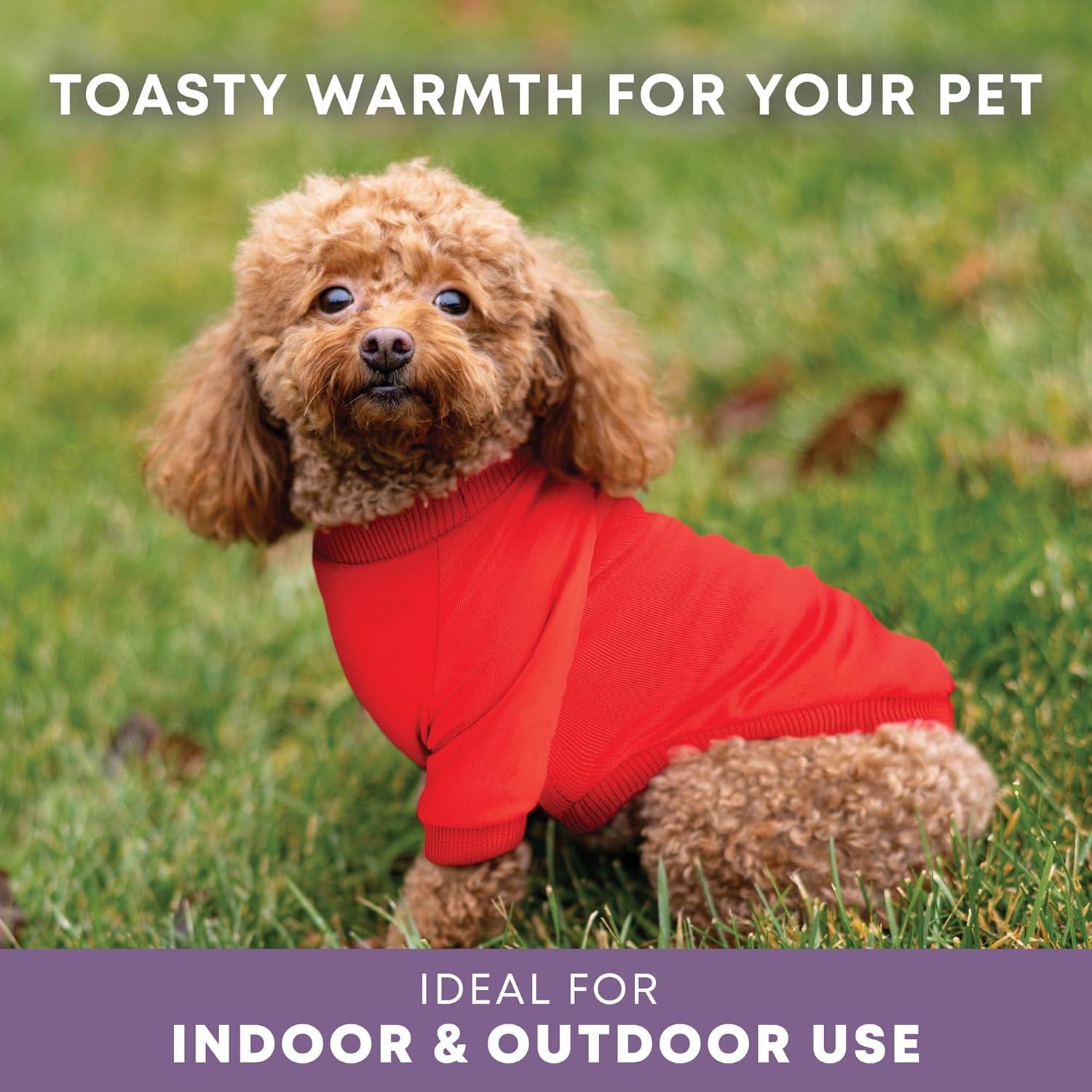 image:imageRocky Thermal Jacket Clothes Fleece Lined Sweater for Dogs Puppies Warm Coat Bodysuit Onesie One Piece Vest Pet Jammies with Leg Warmers for Small Medium Large Dogs Cats Rope SmallRed