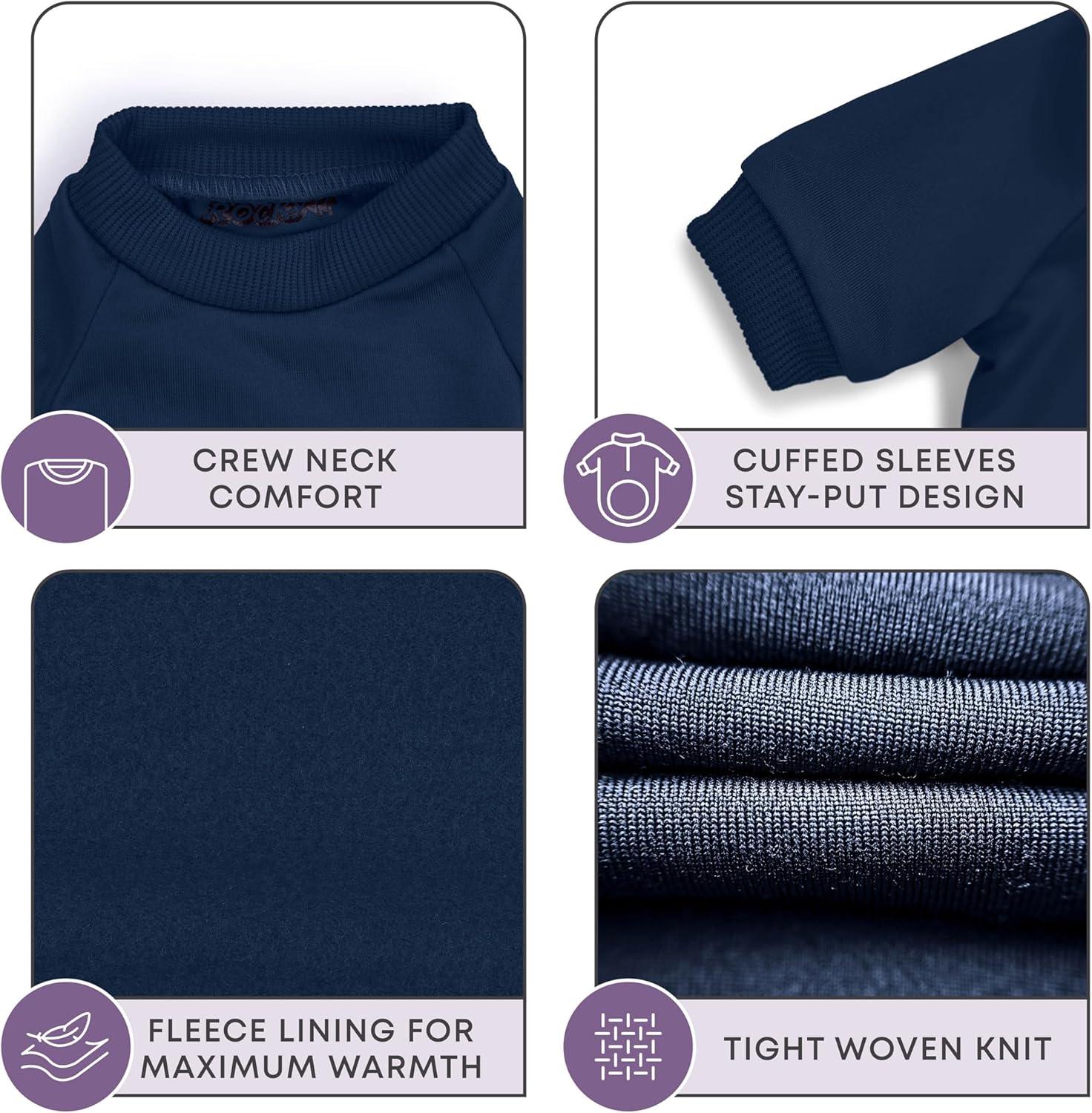 image:imageRocky Thermal Jacket Clothes Fleece Lined Sweater for Dogs Puppies Warm Coat Bodysuit Onesie One Piece Vest Pet Jammies with Leg Warmers for Small Medium Large Dogs Cats Rope SmallNavy