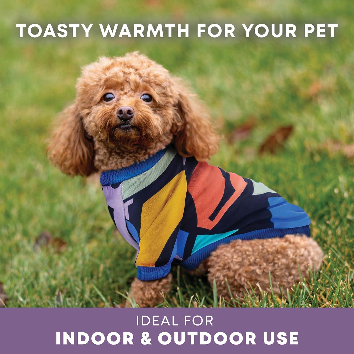 image:imageRocky Thermal Jacket Clothes Fleece Lined Sweater for Dogs Puppies Warm Coat Bodysuit Onesie One Piece Vest Pet Jammies with Leg Warmers for Small Medium Large Dogs Cats Rope SmallGeometric