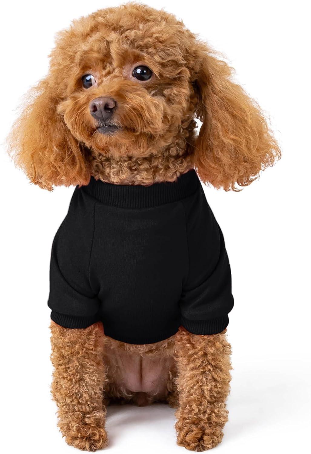 image:imageRocky Thermal Jacket Clothes Fleece Lined Sweater for Dogs Puppies Warm Coat Bodysuit Onesie One Piece Vest Pet Jammies with Leg Warmers for Small Medium Large Dogs Cats Rope SmallBlack