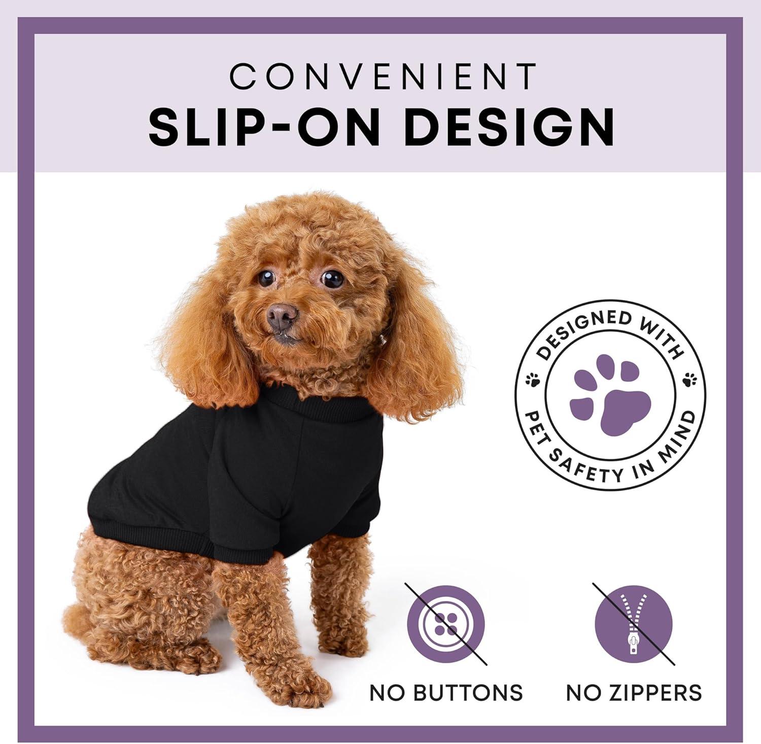 image:imageRocky Thermal Jacket Clothes Fleece Lined Sweater for Dogs Puppies Warm Coat Bodysuit Onesie One Piece Vest Pet Jammies with Leg Warmers for Small Medium Large Dogs Cats Rope SmallBlack