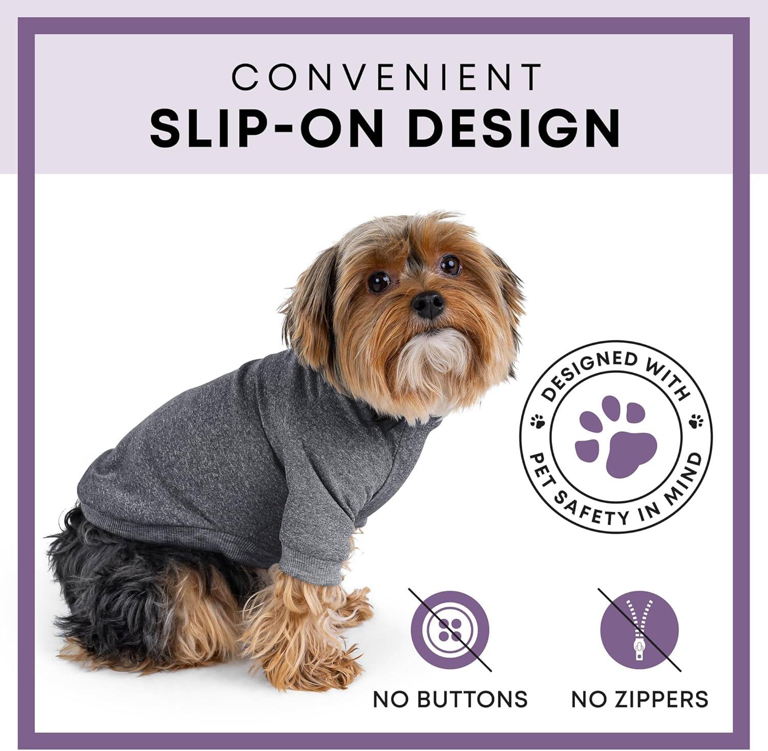 image:imageRocky Thermal Jacket Clothes Fleece Lined Sweater for Dogs Puppies Warm Coat Bodysuit Onesie One Piece Vest Pet Jammies with Leg Warmers for Small Medium Large Dogs Cats Rope SmallMelange Grey