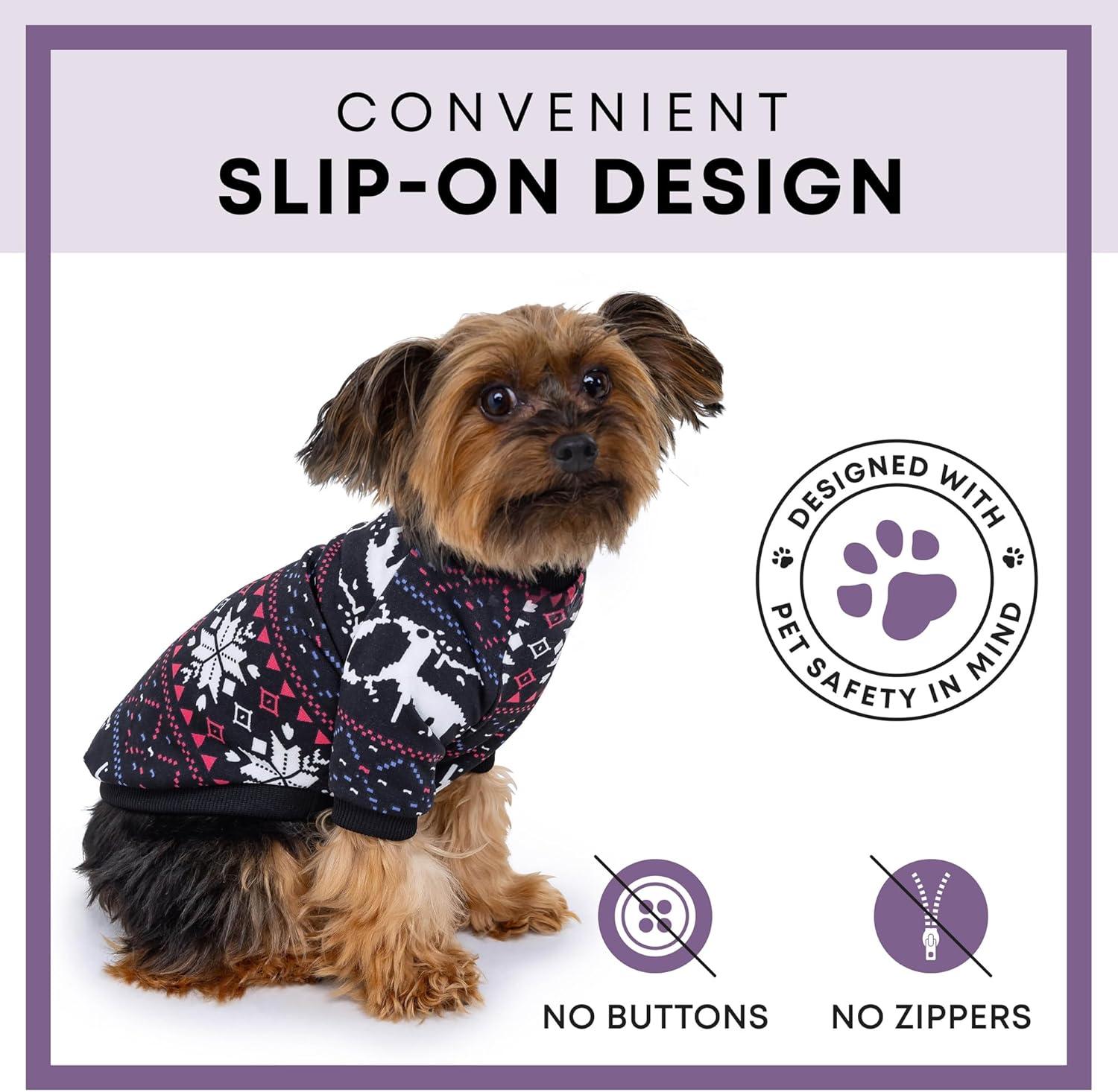 image:imageRocky Thermal Jacket Clothes Fleece Lined Sweater for Dogs Puppies Warm Coat Bodysuit Onesie One Piece Vest Pet Jammies with Leg Warmers for Small Medium Large Dogs Cats Rope SmallChristmas