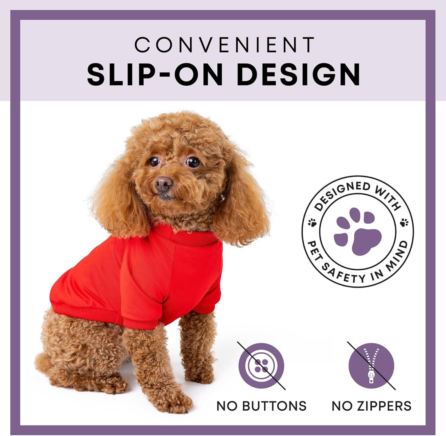 image:imageRocky Thermal Jacket Clothes Fleece Lined Sweater for Dogs Puppies Warm Coat Bodysuit Onesie One Piece Vest Pet Jammies with Leg Warmers for Small Medium Large Dogs Cats Rope SmallRed