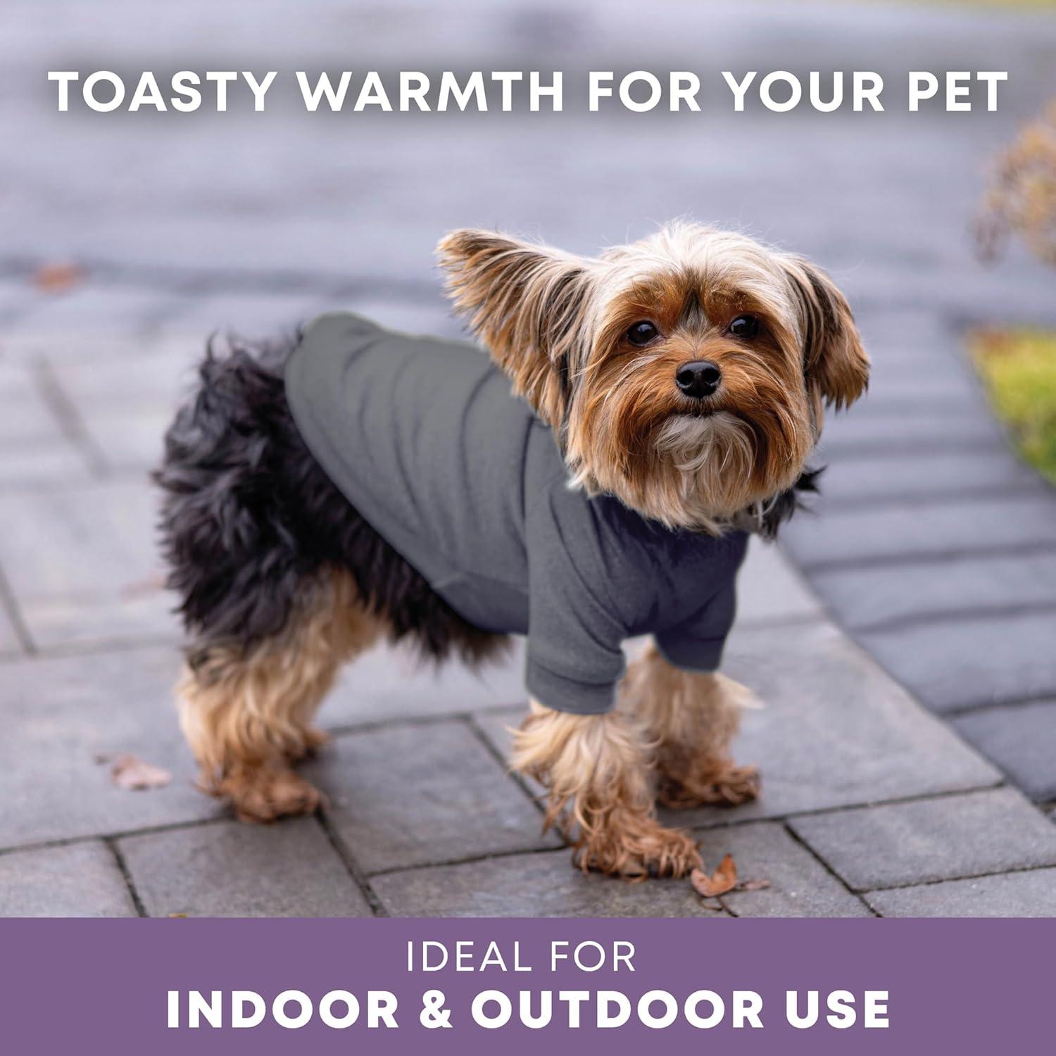 image:imageRocky Thermal Jacket Clothes Fleece Lined Sweater for Dogs Puppies Warm Coat Bodysuit Onesie One Piece Vest Pet Jammies with Leg Warmers for Small Medium Large Dogs Cats Rope SmallMelange Grey