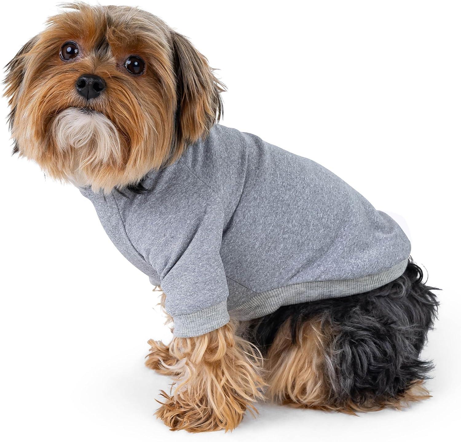 image:imageRocky Thermal Jacket Clothes Fleece Lined Sweater for Dogs Puppies Warm Coat Bodysuit Onesie One Piece Vest Pet Jammies with Leg Warmers for Small Medium Large Dogs Cats Rope SmallHeather Grey