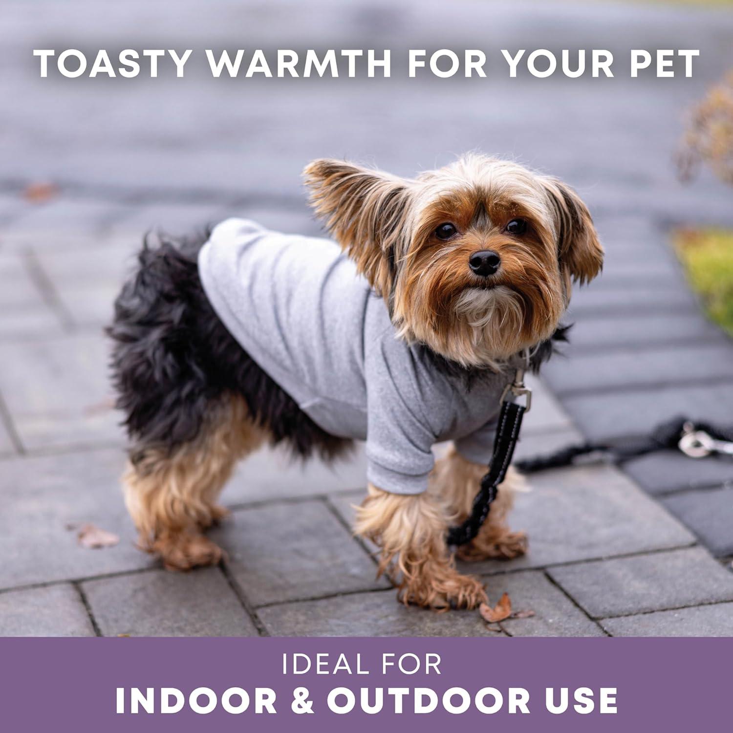 image:imageRocky Thermal Jacket Clothes Fleece Lined Sweater for Dogs Puppies Warm Coat Bodysuit Onesie One Piece Vest Pet Jammies with Leg Warmers for Small Medium Large Dogs Cats Rope SmallHeather Grey