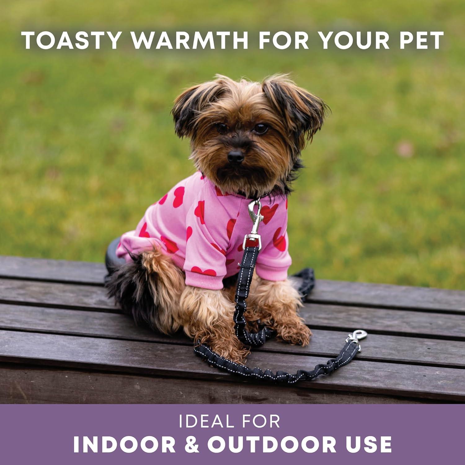 image:imageRocky Thermal Jacket Clothes Fleece Lined Sweater for Dogs Puppies Warm Coat Bodysuit Onesie One Piece Vest Pet Jammies with Leg Warmers for Small Medium Large Dogs Cats Rope SmallHeart