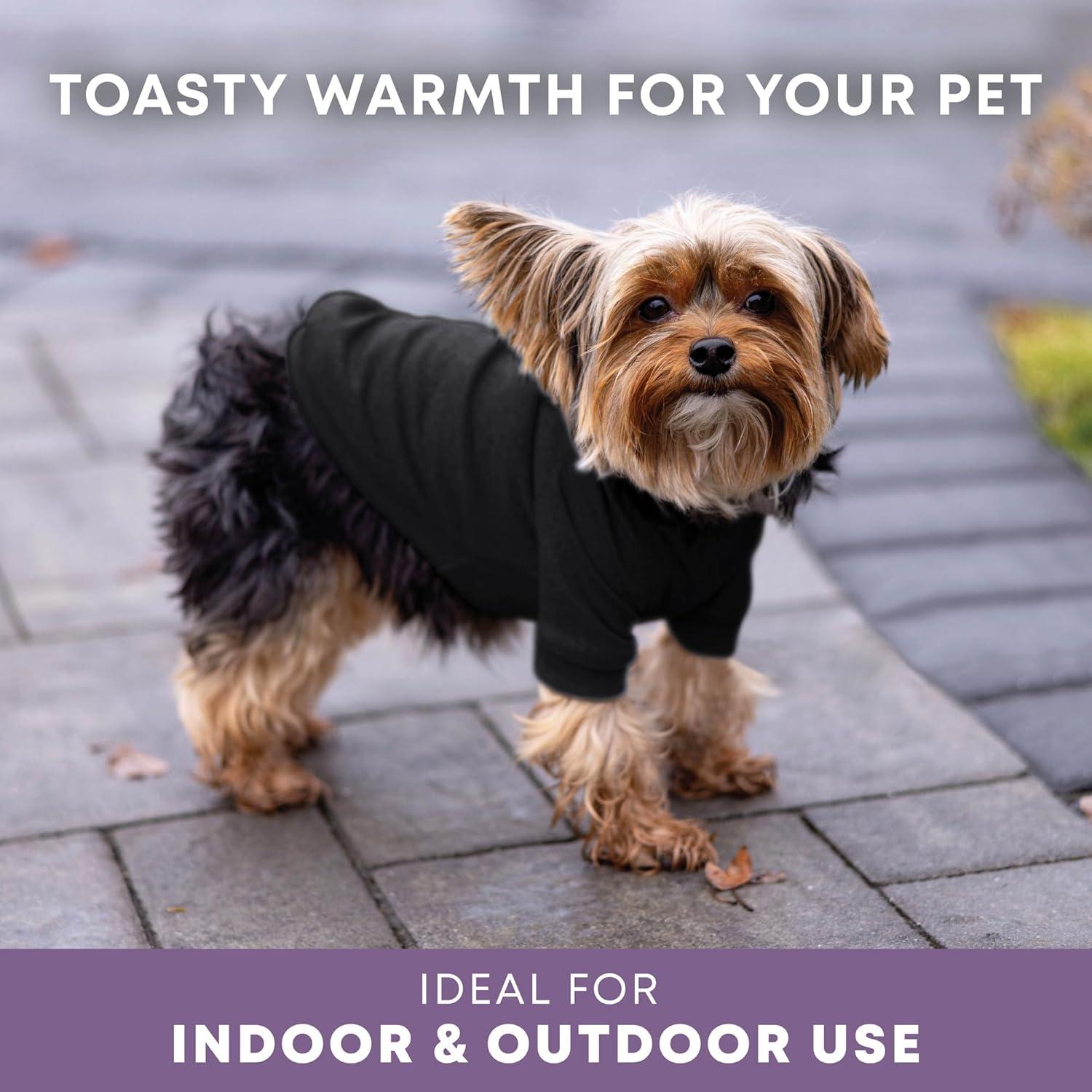 image:imageRocky Thermal Jacket Clothes Fleece Lined Sweater for Dogs Puppies Warm Coat Bodysuit Onesie One Piece Vest Pet Jammies with Leg Warmers for Small Medium Large Dogs Cats Rope SmallBlack